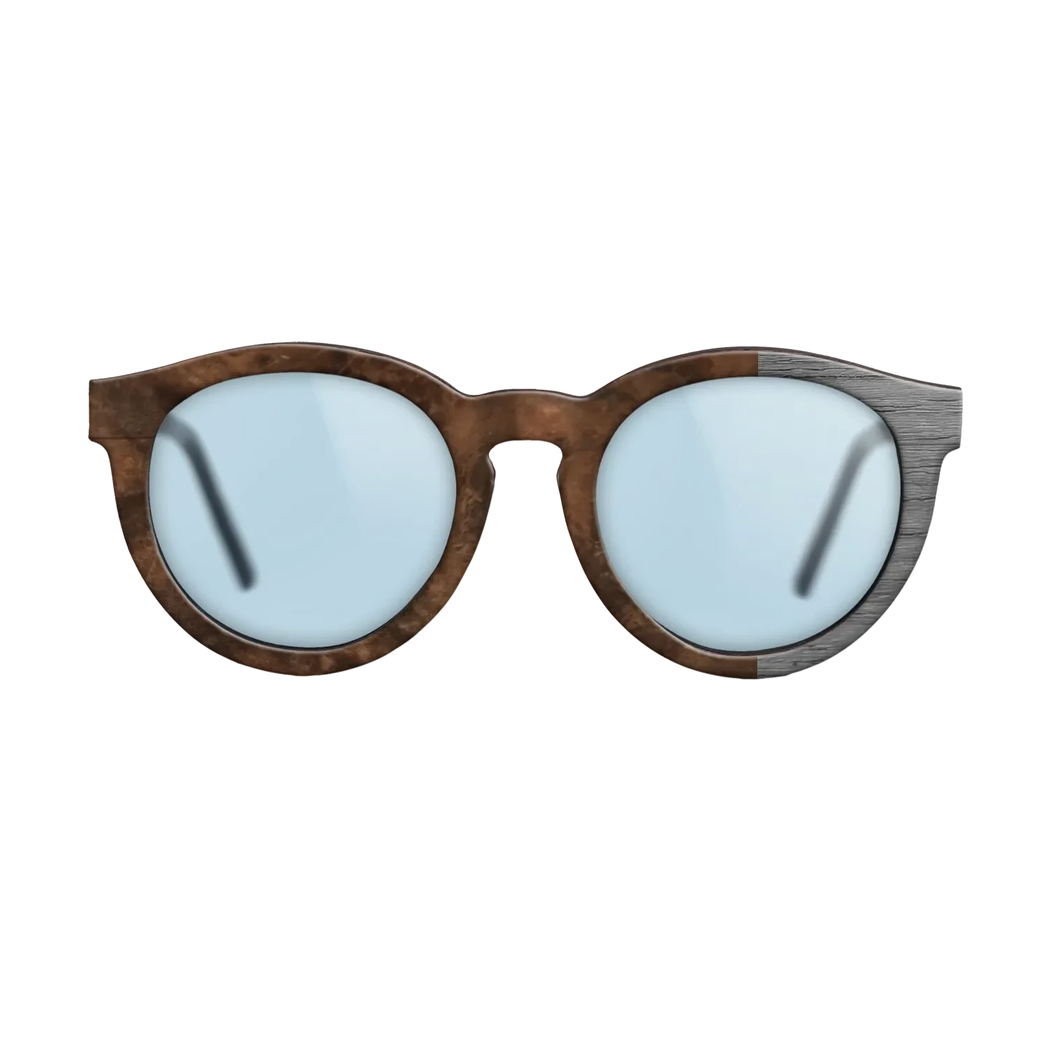Walnut Burl,Poplar Dyed: Grey: Bauhaus - The Rebel - Round - SIRIS wood optic
