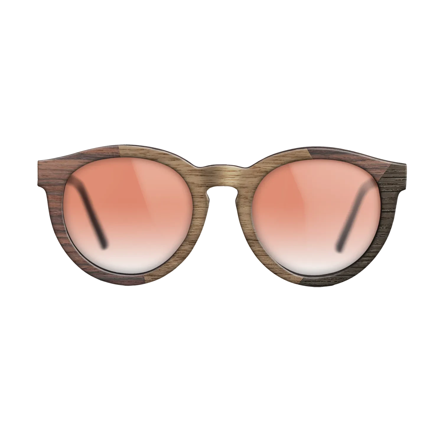 Walnut: Straight Grain,Rosewood Reconstituted,Fumed Oak: Angle Cut - The Rebel - Round - SIRIS wood optic