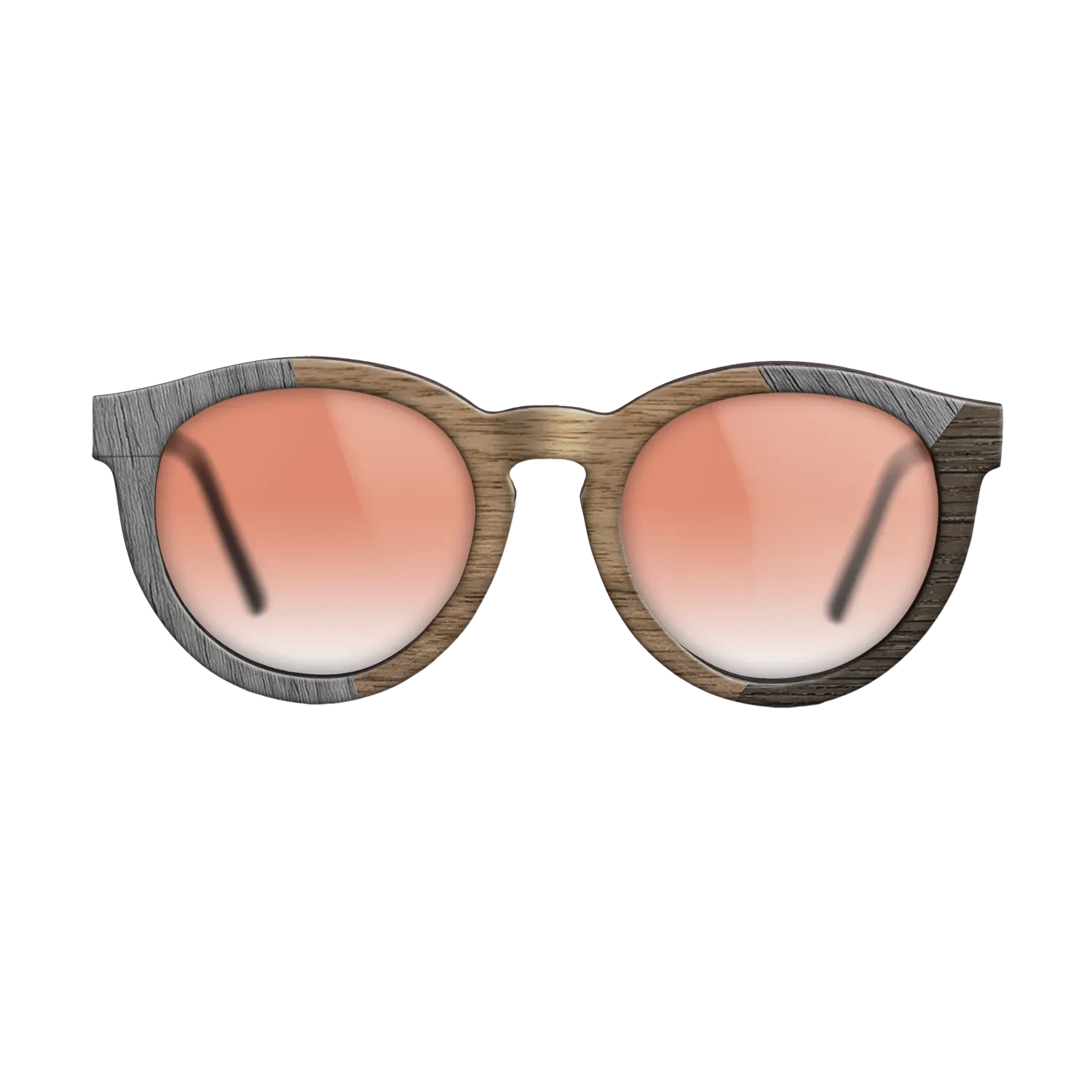 Walnut: Straight Grain,Poplar Dyed: Grey,Fumed Oak: Angle Cut - The Rebel - Round - SIRIS wood optic