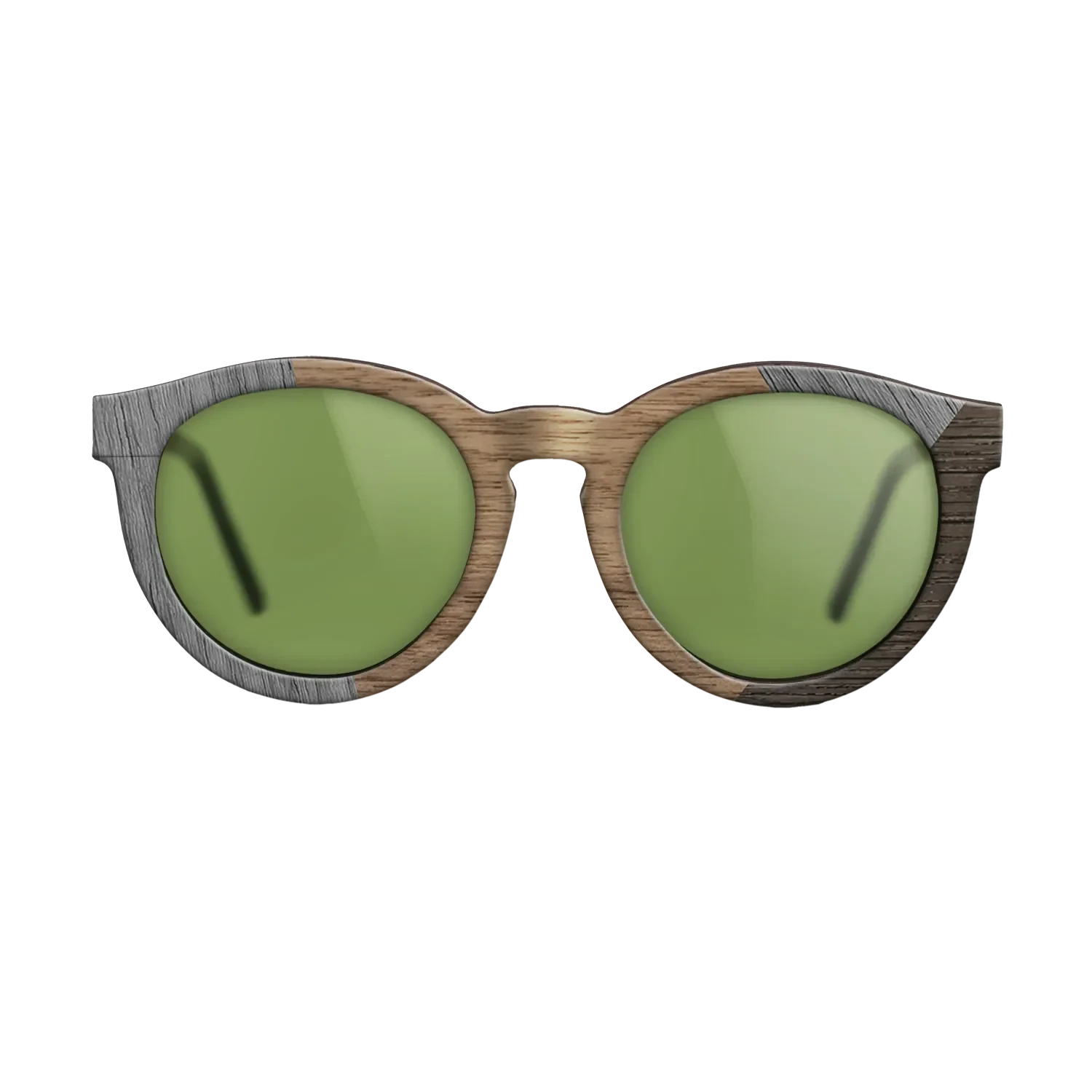 Walnut: Straight Grain,Poplar Dyed: Grey,Fumed Oak: Angle Cut - The Rebel - Round - SIRIS wood optic