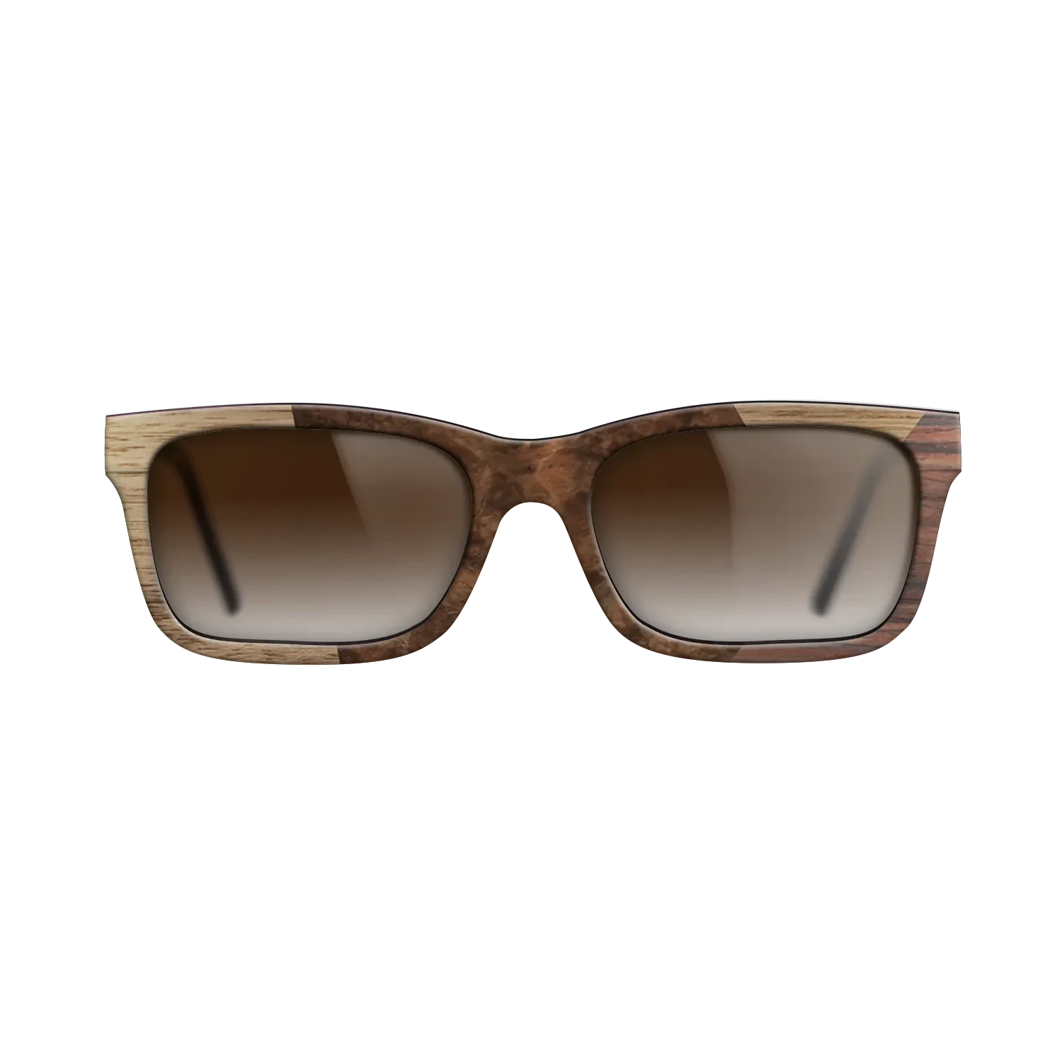 Walnut Burl,Walnut: Straight Grain,Rosewood Reconstituted: Angle Cut - The Sage - Rectangle - SIRIS wood optic