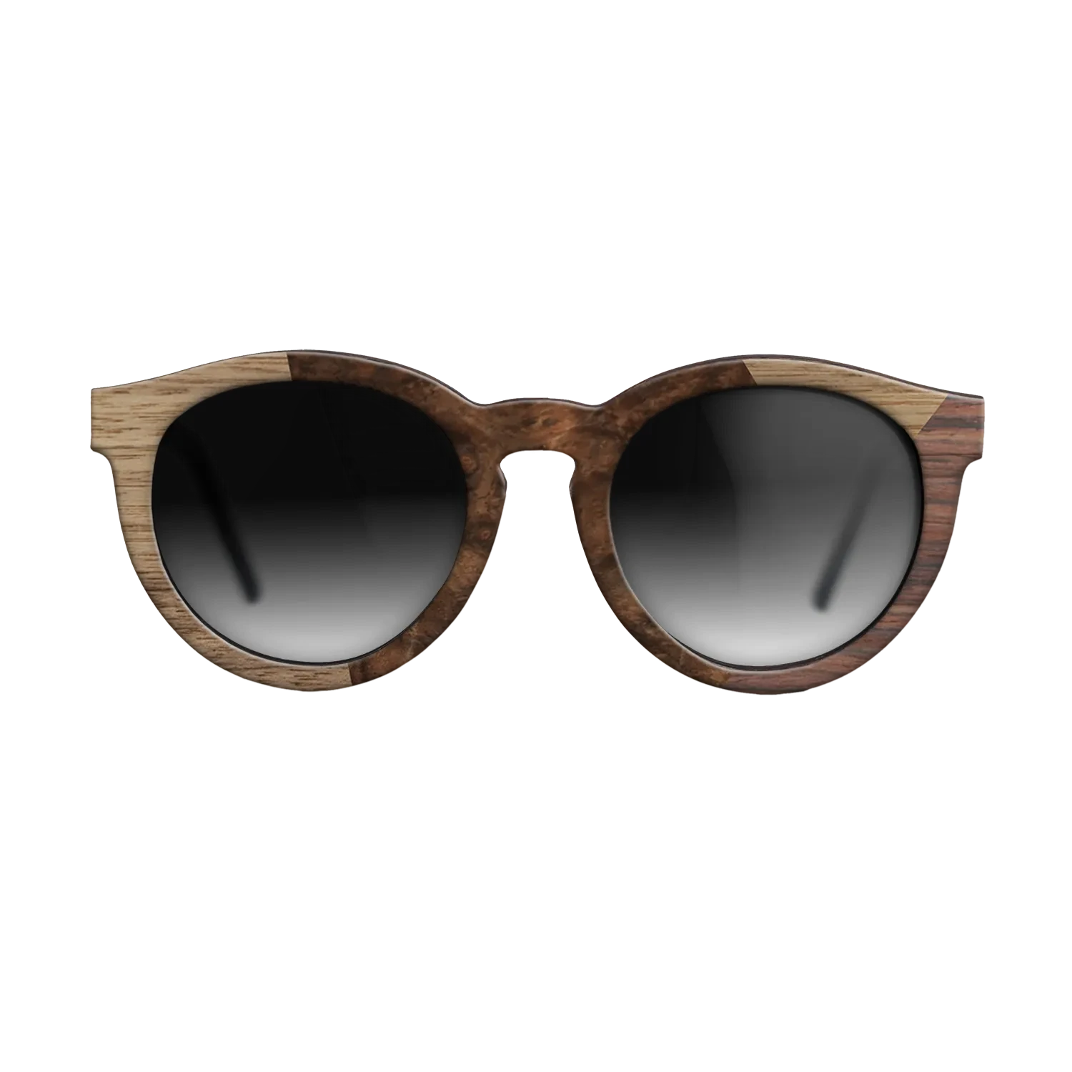 Walnut Burl,Walnut: Straight Grain,Rosewood Reconstituted: Angle Cut - The Rebel - Round - SIRIS wood optic