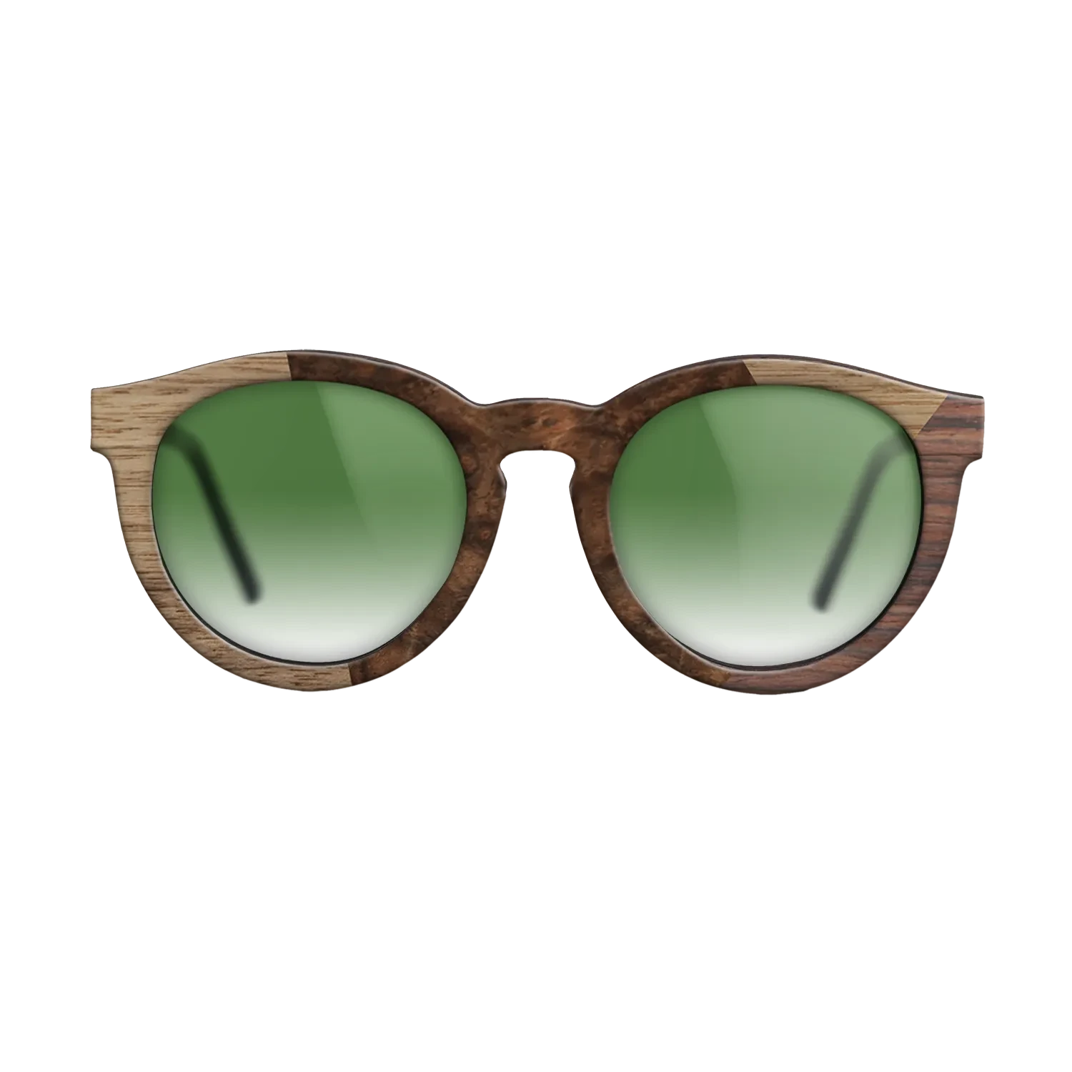 Walnut Burl,Walnut: Straight Grain,Rosewood Reconstituted: Angle Cut - The Rebel - Round - SIRIS wood optic