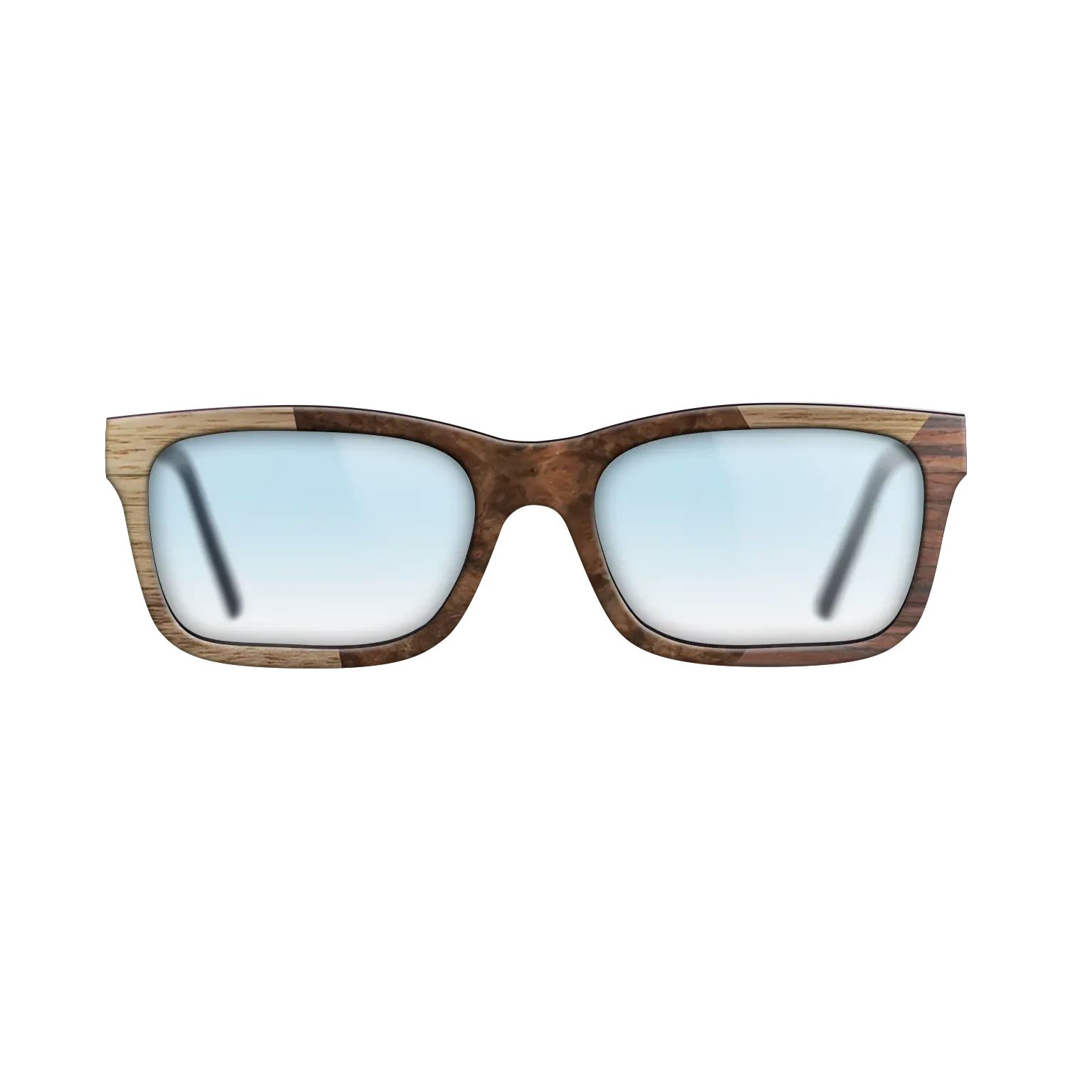 Walnut Burl,Walnut: Straight Grain,Rosewood Reconstituted: Angle Cut - The Sage - Rectangle - SIRIS wood optic