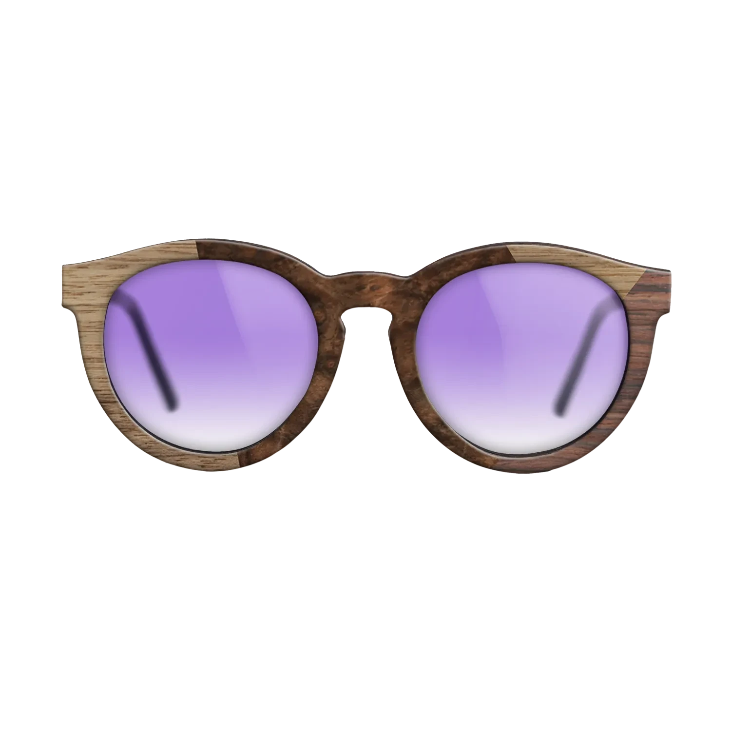 Walnut Burl,Walnut: Straight Grain,Rosewood Reconstituted: Angle Cut - The Rebel - Round - SIRIS wood optic