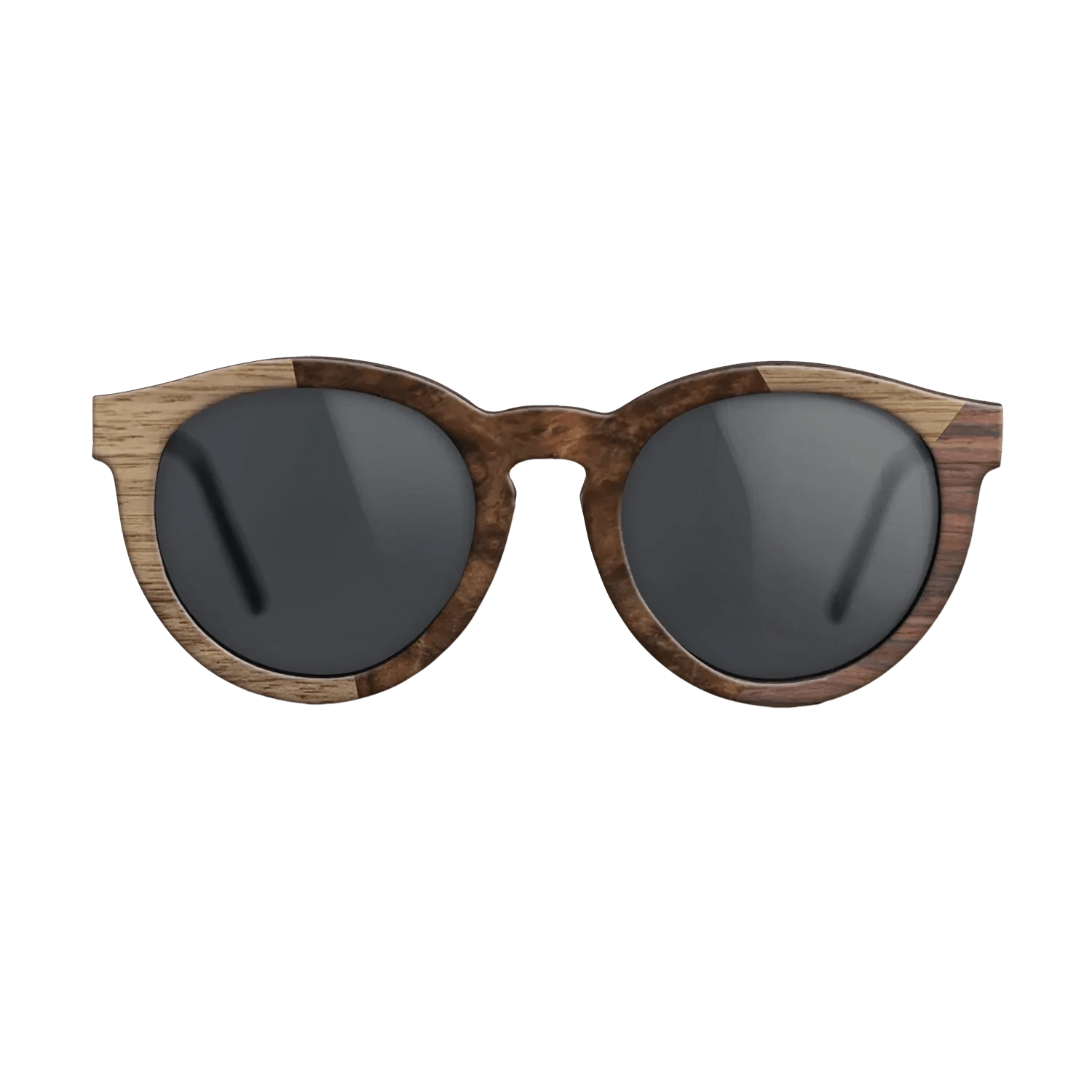 Walnut Burl,Walnut: Straight Grain,Rosewood Reconstituted: Angle Cut - The Rebel - Round - SIRIS wood optic