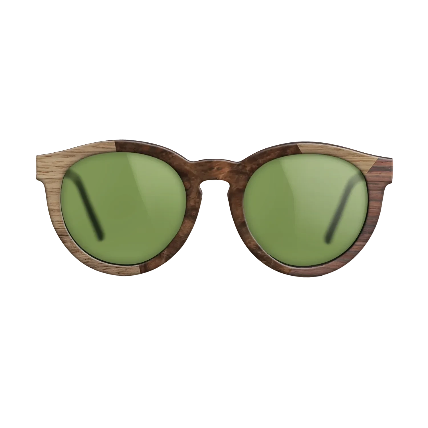 Walnut Burl,Walnut: Straight Grain,Rosewood Reconstituted: Angle Cut - The Rebel - Round - SIRIS wood optic