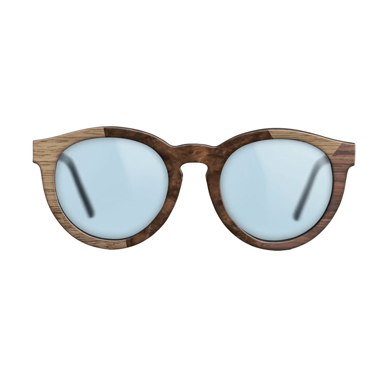 Walnut Burl,Walnut: Straight Grain,Rosewood Reconstituted: Angle Cut - The Rebel - Round - SIRIS wood optic