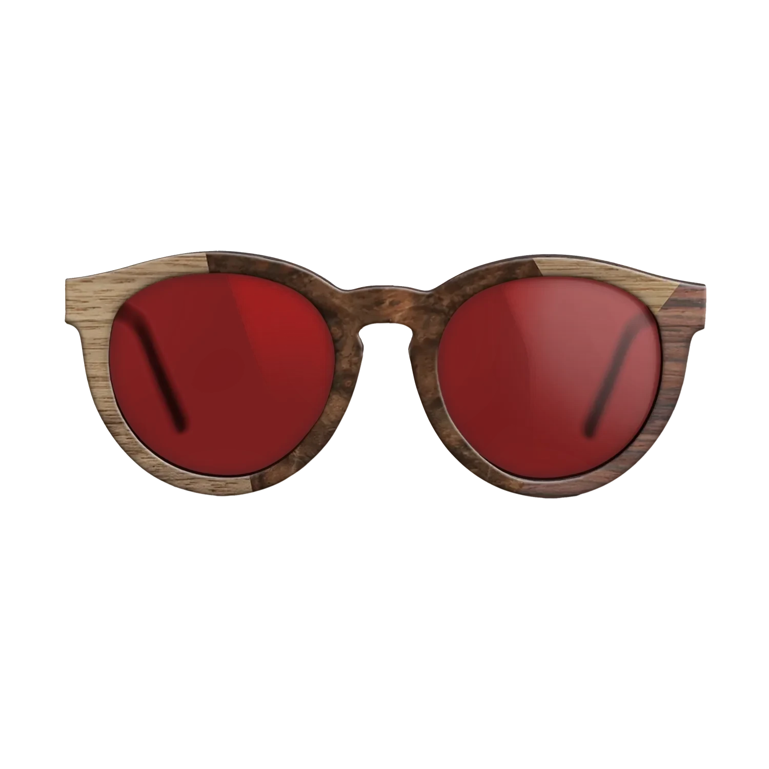 Walnut Burl,Walnut: Straight Grain,Rosewood Reconstituted: Angle Cut - The Rebel - Round - SIRIS wood optic