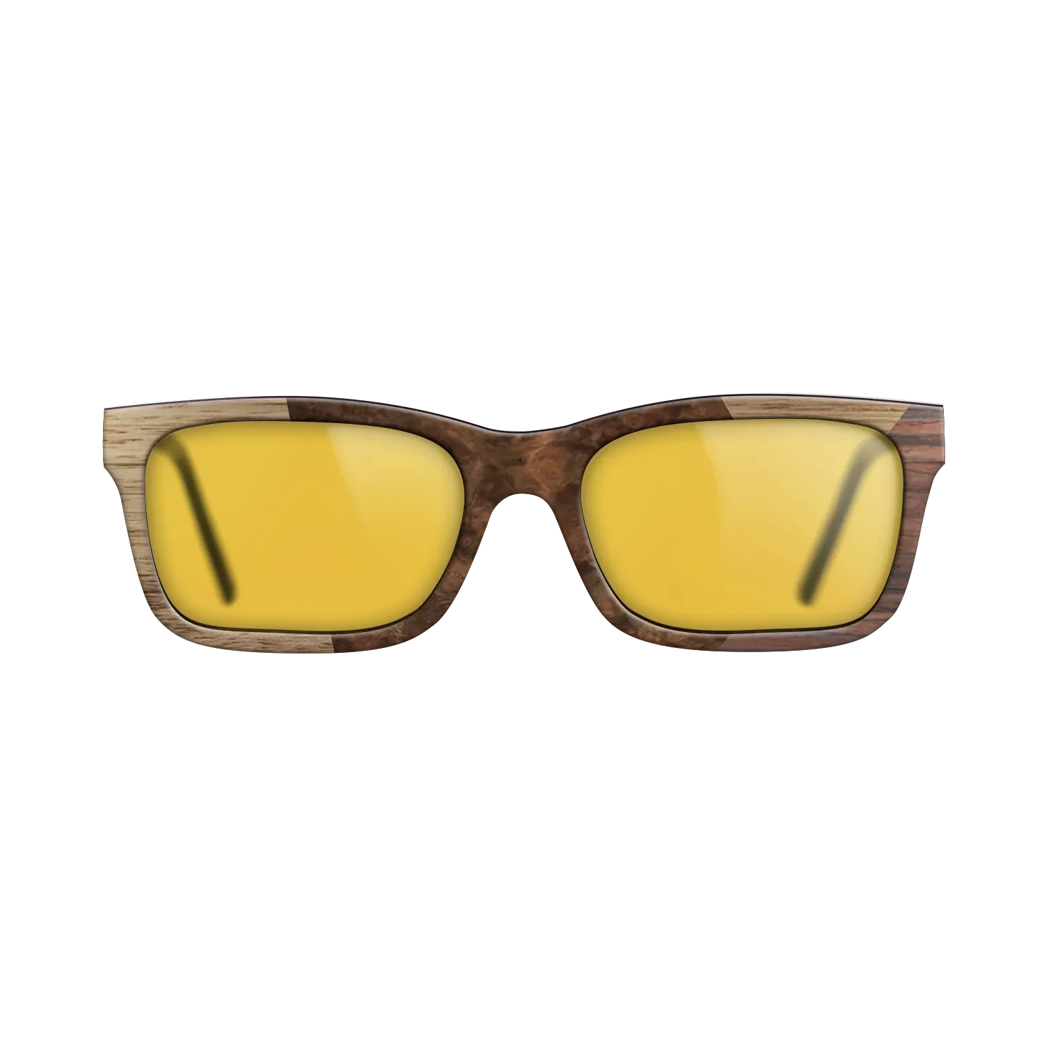 Walnut Burl,Walnut: Straight Grain,Rosewood Reconstituted: Angle Cut - The Sage - Rectangle - SIRIS wood optic