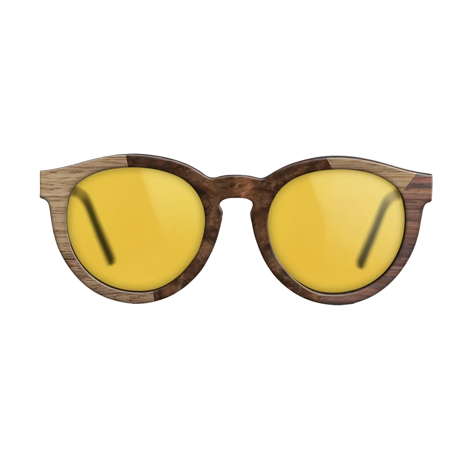 Walnut Burl,Walnut: Straight Grain,Rosewood Reconstituted: Angle Cut - The Rebel - Round - SIRIS wood optic