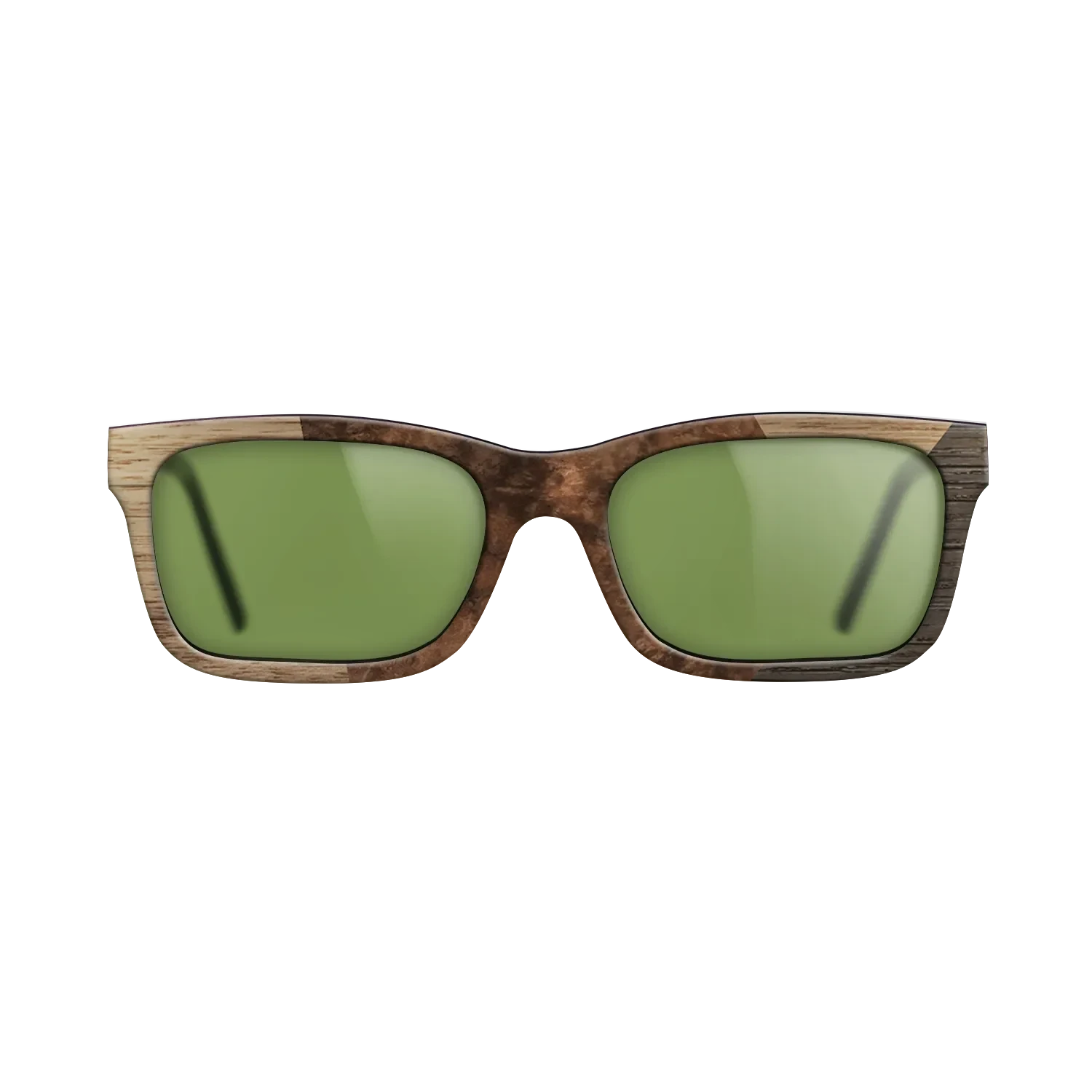 Walnut Burl,Walnut: Straight Grain,Rosewood Reconstituted: Angle Cut - The Sage - Rectangle - 1683 - SIRIS wood optic