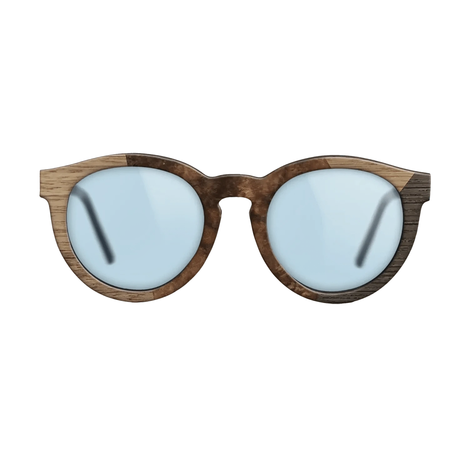Walnut Burl,Walnut: Straight Grain,Rosewood Reconstituted: Angle Cut - The Rebel - Round - 1683 - SIRIS wood optic