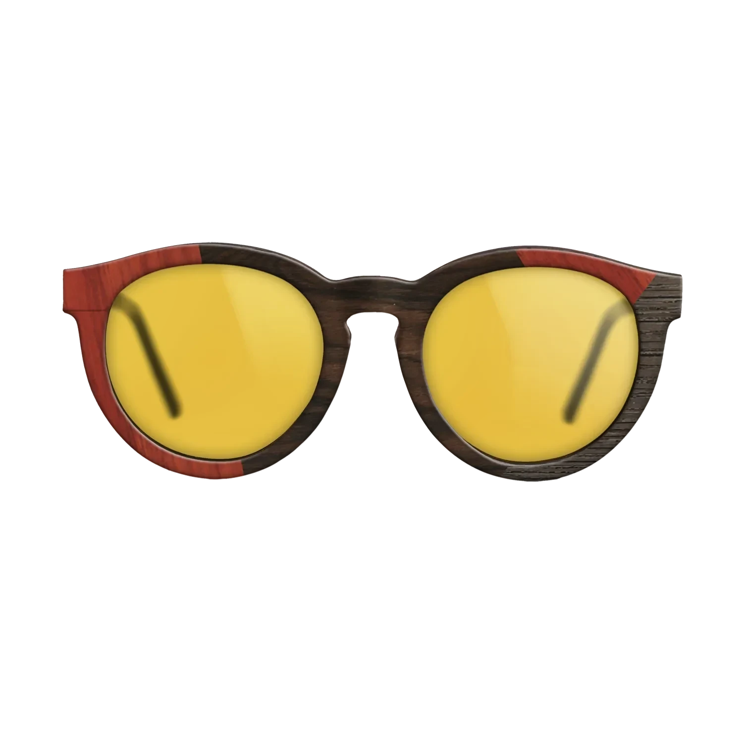 Ziricote Dark Quartered,Fumed Oak,Poplar Dyed: Red: Angle Cut - The Rebel - Round - SIRIS wood optic