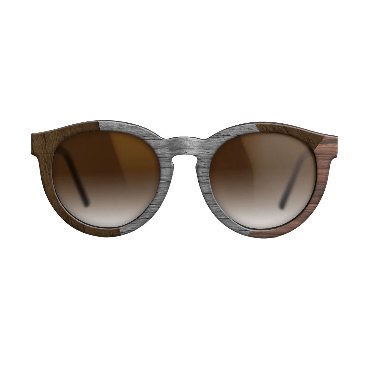 Poplar Dyed: Grey,Ziricote Dark Quartered,Rosewood Reconstituted: Angle Cut - The Rebel - Round - SIRIS wood optic