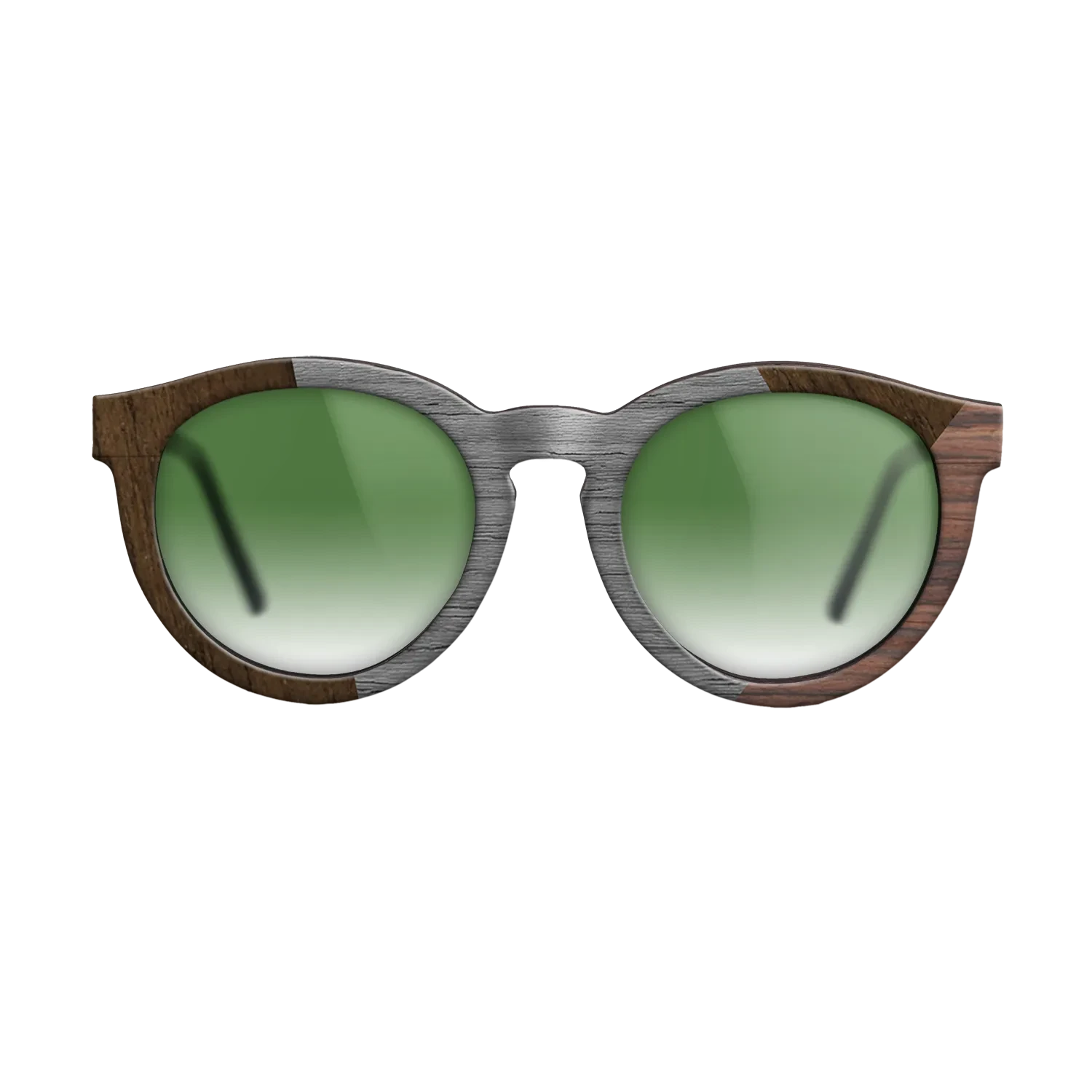 Poplar Dyed: Grey,Ziricote Dark Quartered,Rosewood Reconstituted: Angle Cut - The Rebel - Round - SIRIS wood optic