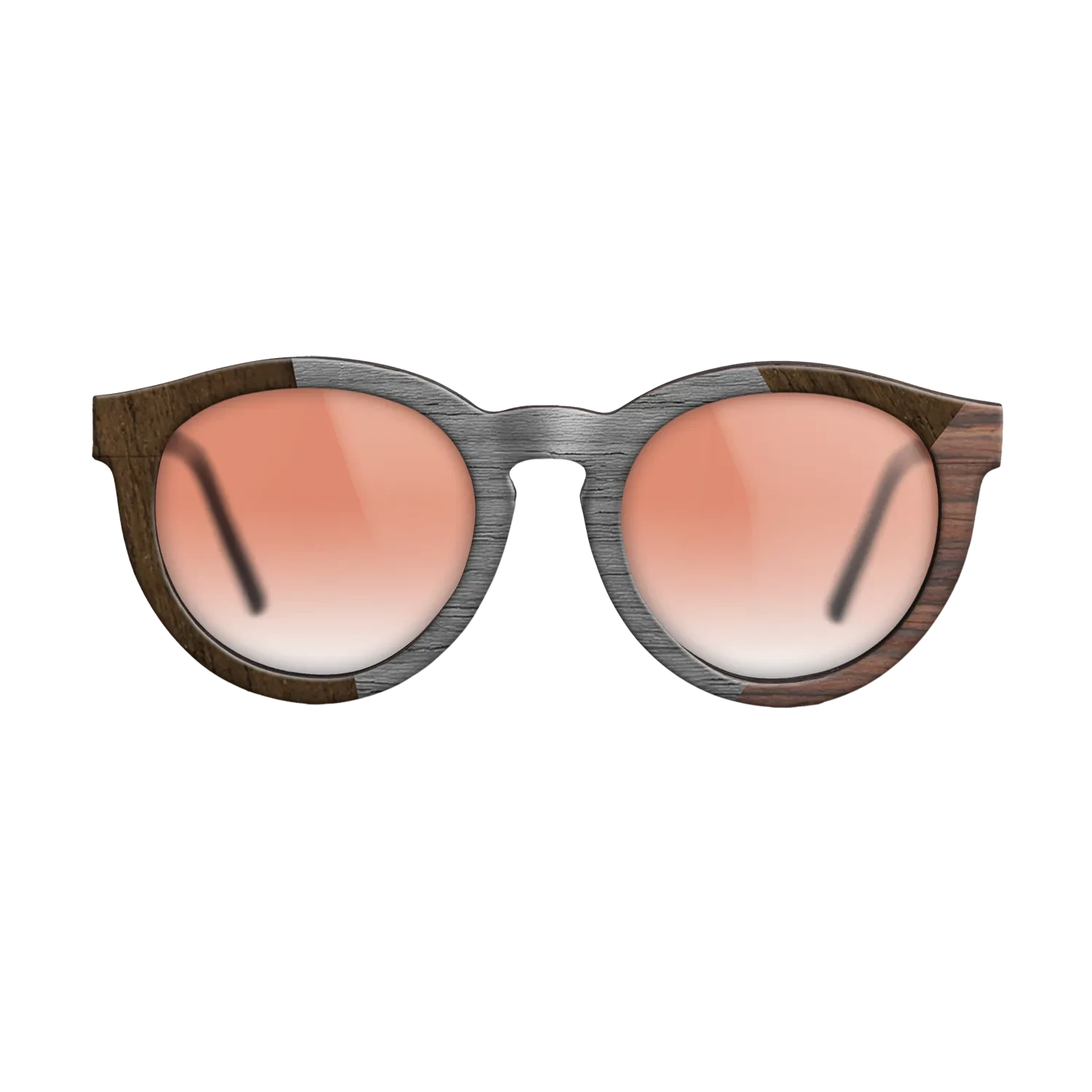 Poplar Dyed: Grey,Ziricote Dark Quartered,Rosewood Reconstituted: Angle Cut - The Rebel - Round - SIRIS wood optic