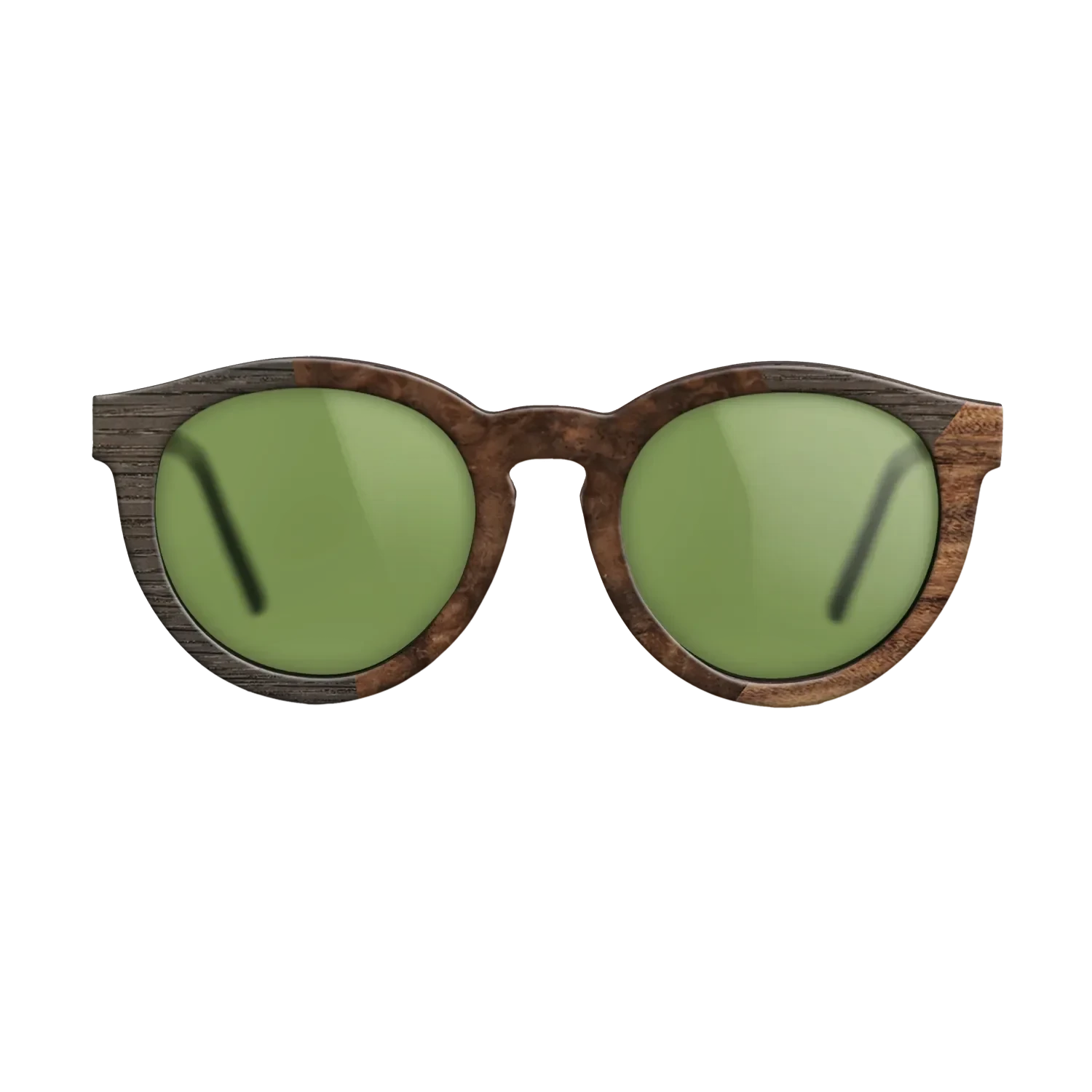 Walnut Burl,Fumed Oak,Santos Rosewood Dark: Angle Cut - The Rebel - Round - SIRIS wood optic