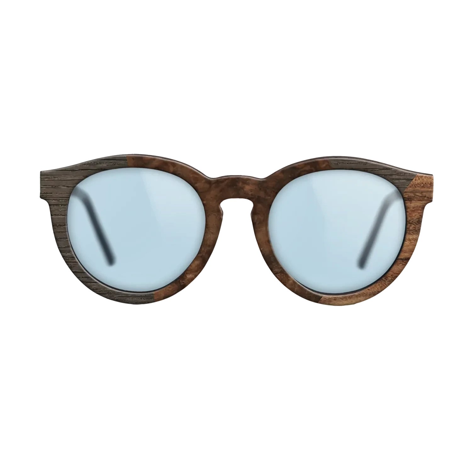 Walnut Burl,Fumed Oak,Santos Rosewood Dark: Angle Cut - The Rebel - Round - SIRIS wood optic