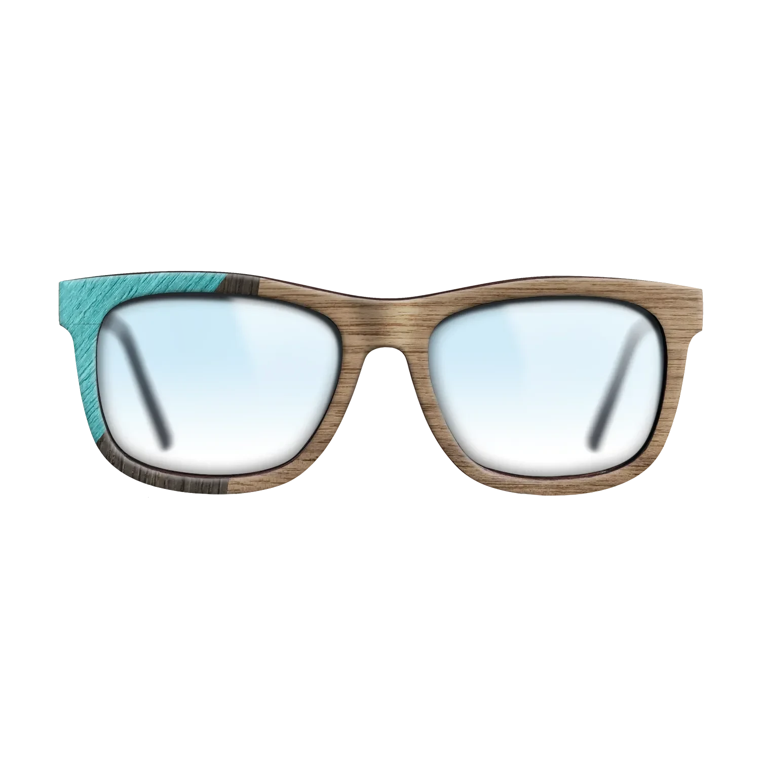 Walnut: Straight Grain,Poplar Dyed: Turquoise,Fumed Oak: Geometric - The Hero - Square - SIRIS wood optic