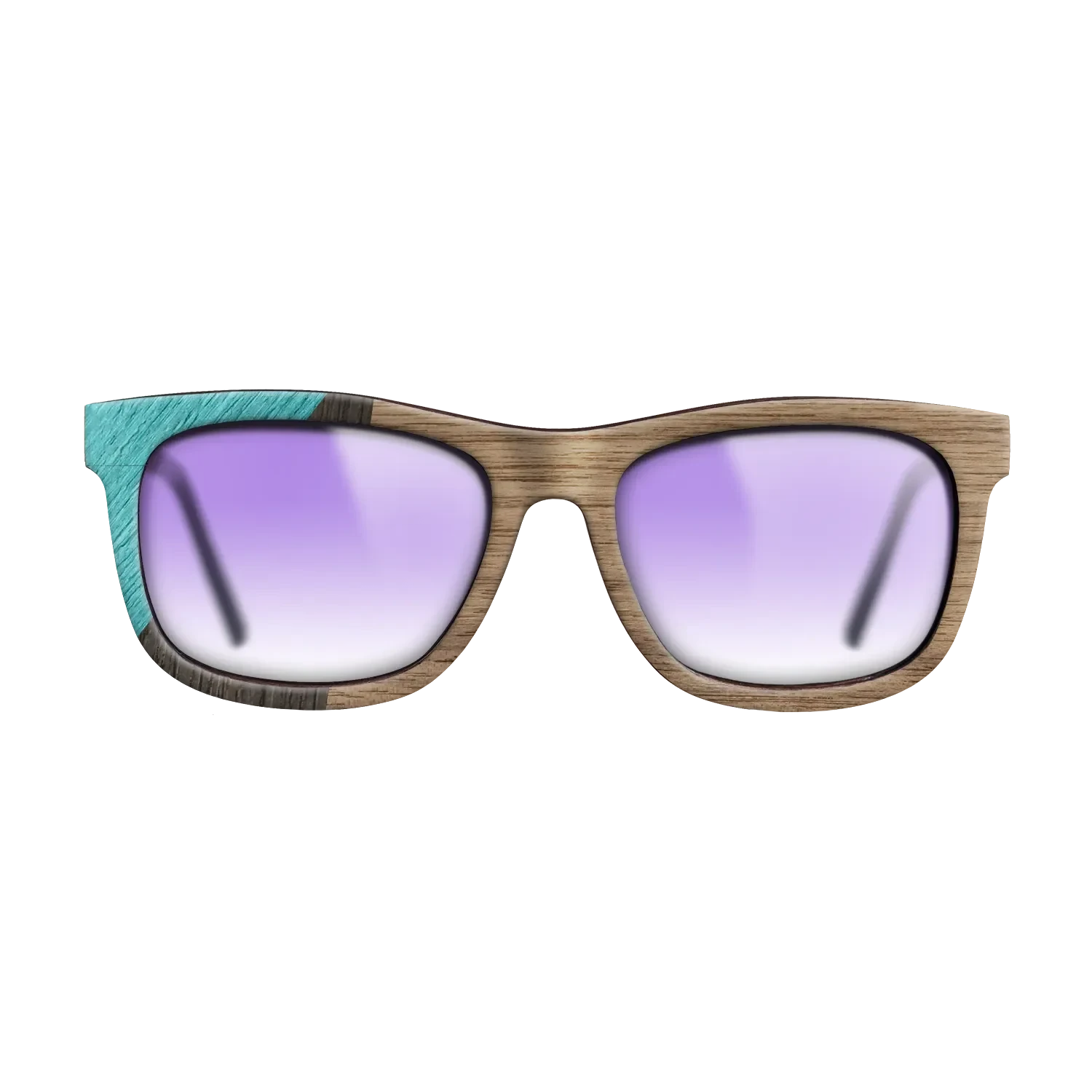 Walnut: Straight Grain,Poplar Dyed: Turquoise,Fumed Oak: Geometric - The Hero - Square - SIRIS wood optic