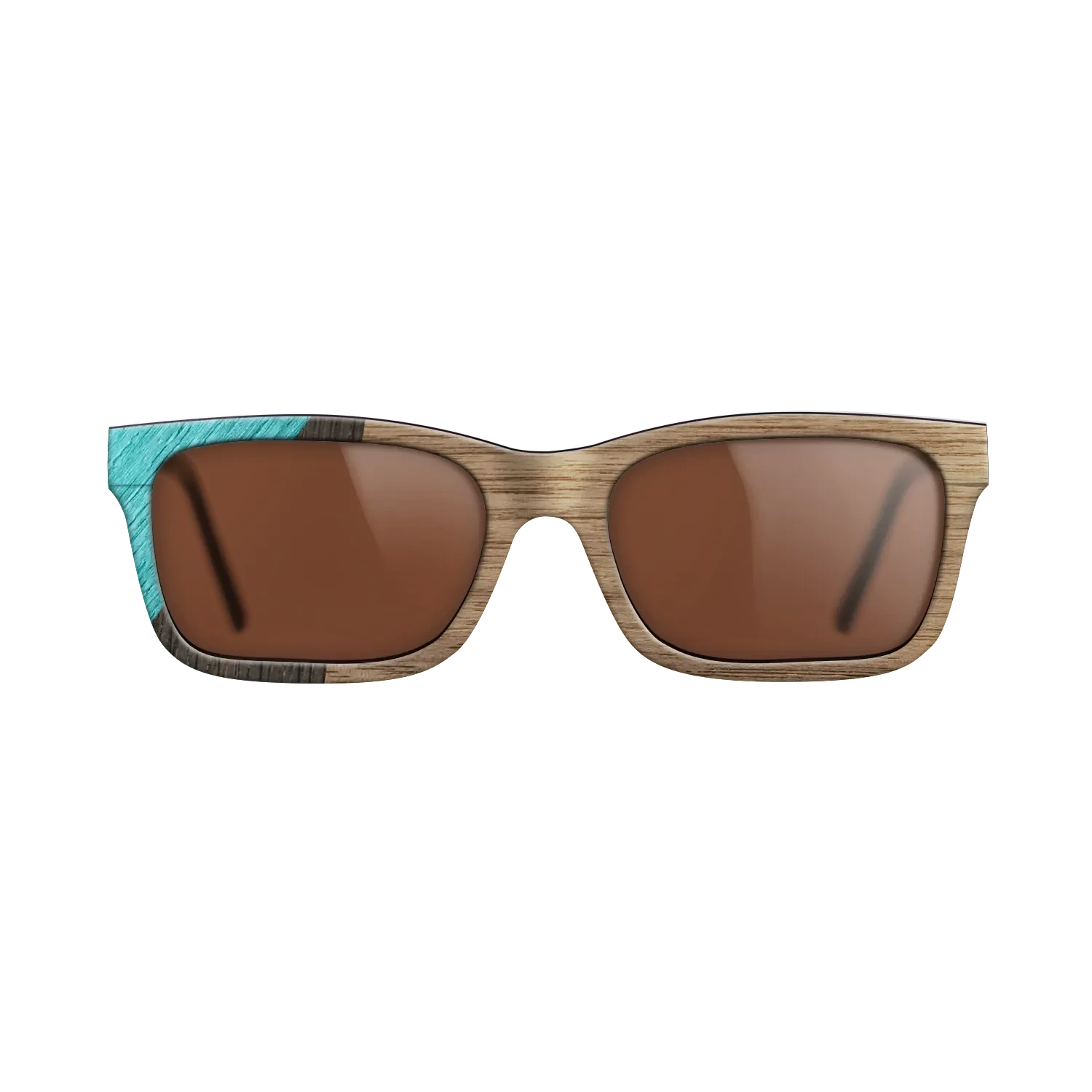 Walnut: Straight Grain,Poplar Dyed: Turquoise,Fumed Oak: Geometric - The Sage - Rectangle - SIRIS wood optic