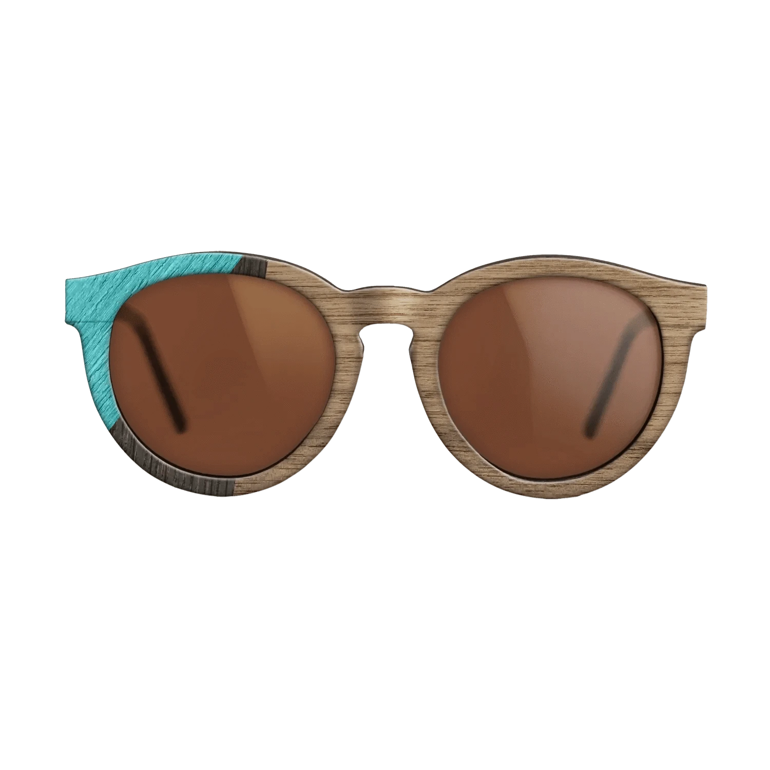 Walnut: Straight Grain,Poplar Dyed: Turquoise,Fumed Oak: Geometric - The Rebel - Round - SIRIS wood optic