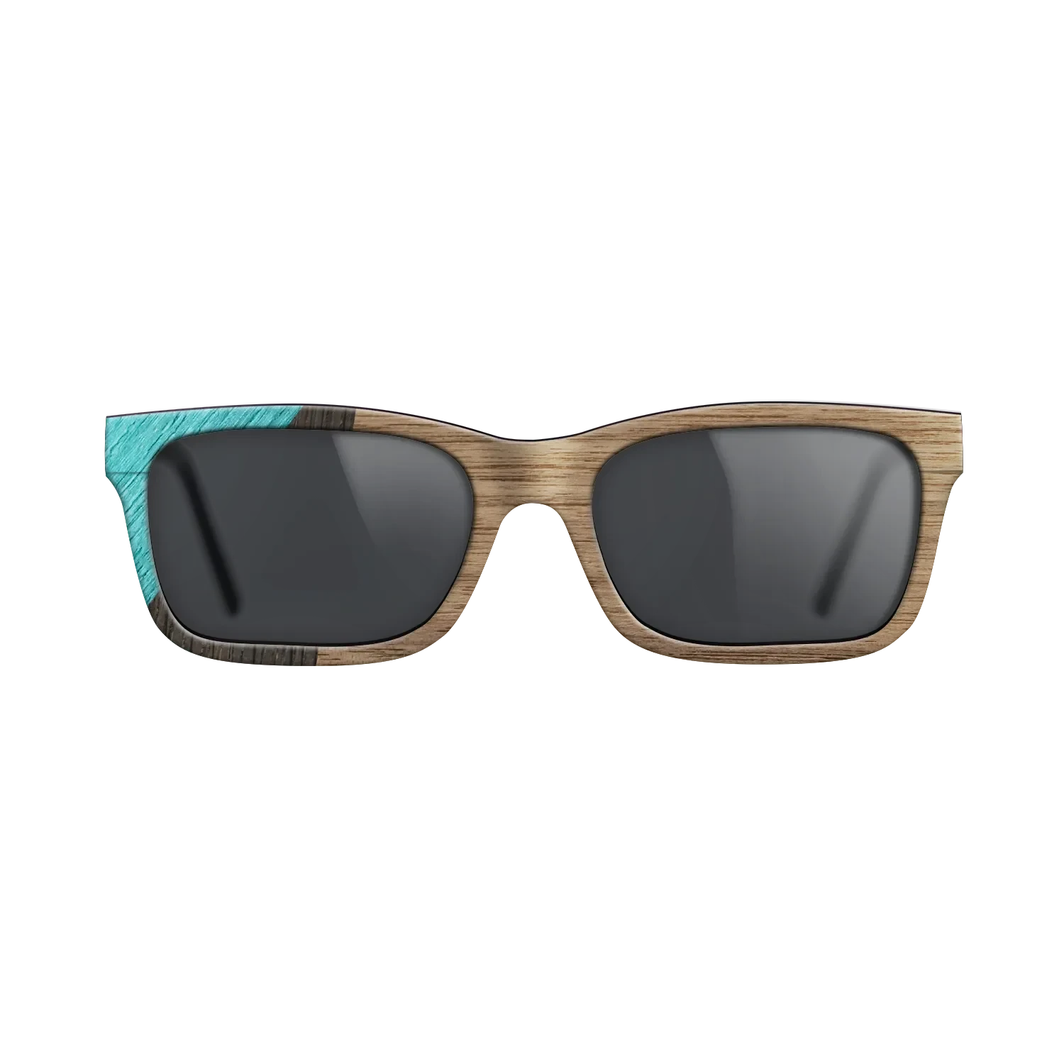Walnut: Straight Grain,Poplar Dyed: Turquoise,Fumed Oak: Geometric - The Sage - Rectangle - SIRIS wood optic