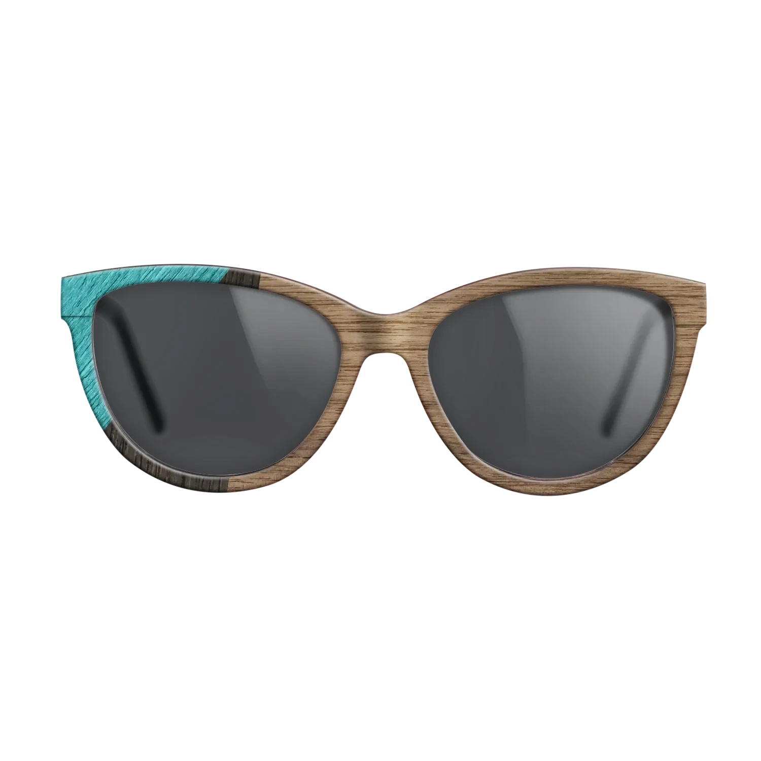 Walnut: Straight Grain,Poplar Dyed: Turquoise,Fumed Oak: Geometric - The Maiden - Cat - SIRIS wood optic