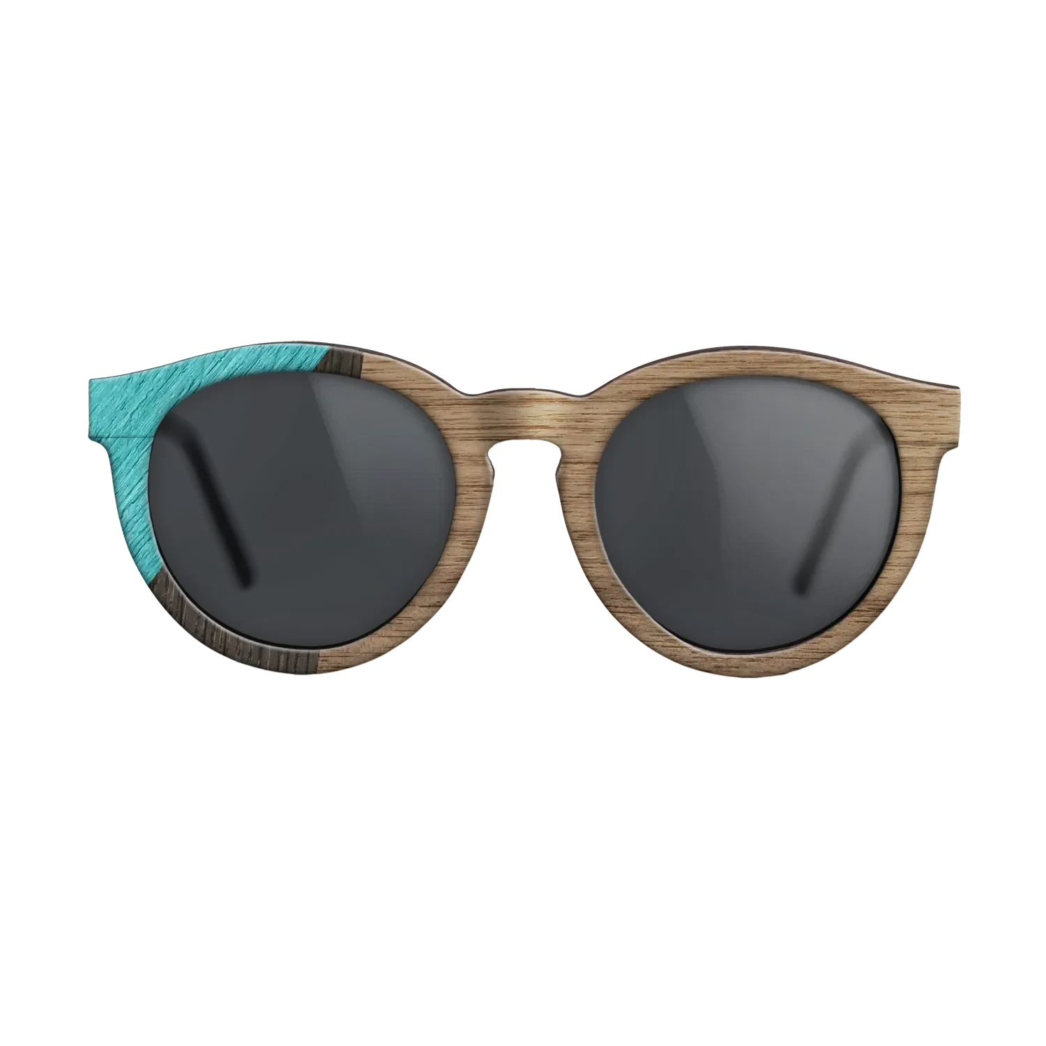 Walnut: Straight Grain,Poplar Dyed: Turquoise,Fumed Oak: Geometric - The Rebel - Round - SIRIS wood optic
