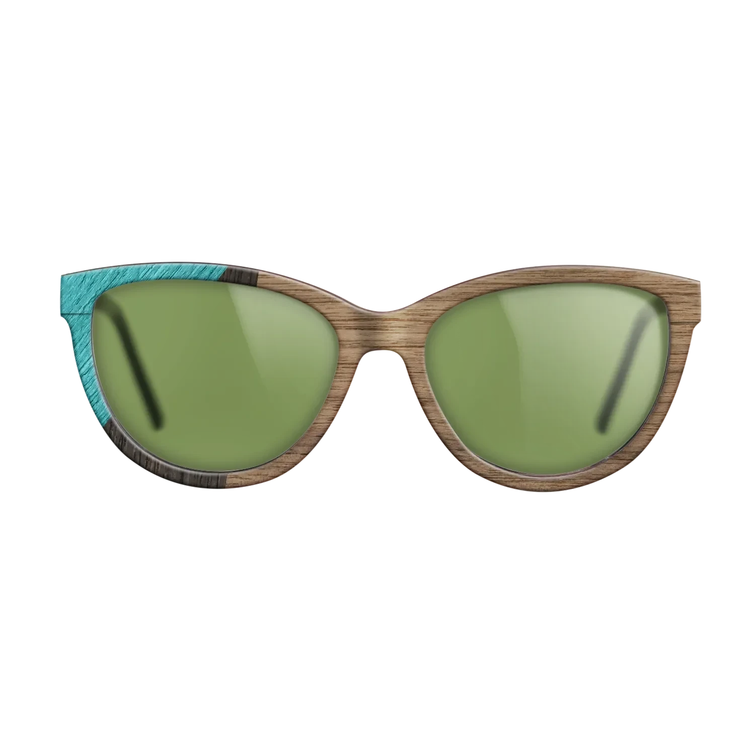 Walnut: Straight Grain,Poplar Dyed: Turquoise,Fumed Oak: Geometric - The Maiden - Cat - SIRIS wood optic