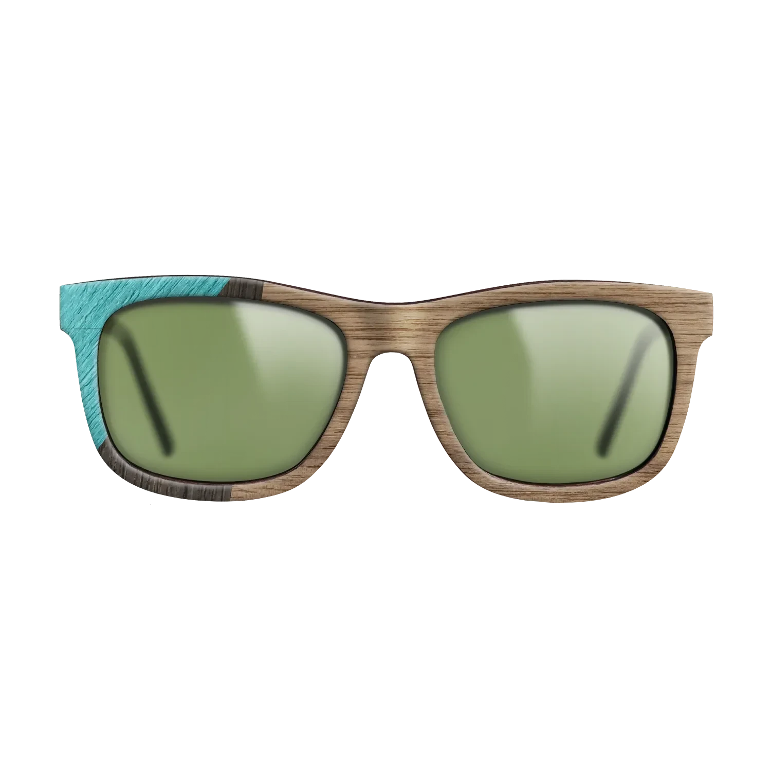 Walnut: Straight Grain,Poplar Dyed: Turquoise,Fumed Oak: Geometric - The Hero - Square - SIRIS wood optic