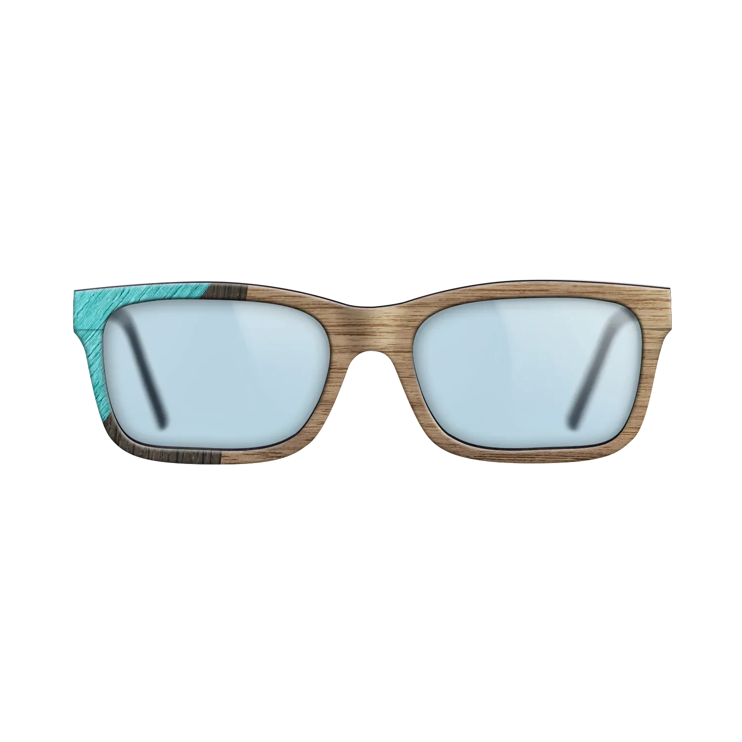 Walnut: Straight Grain,Poplar Dyed: Turquoise,Fumed Oak: Geometric - The Sage - Rectangle - SIRIS wood optic