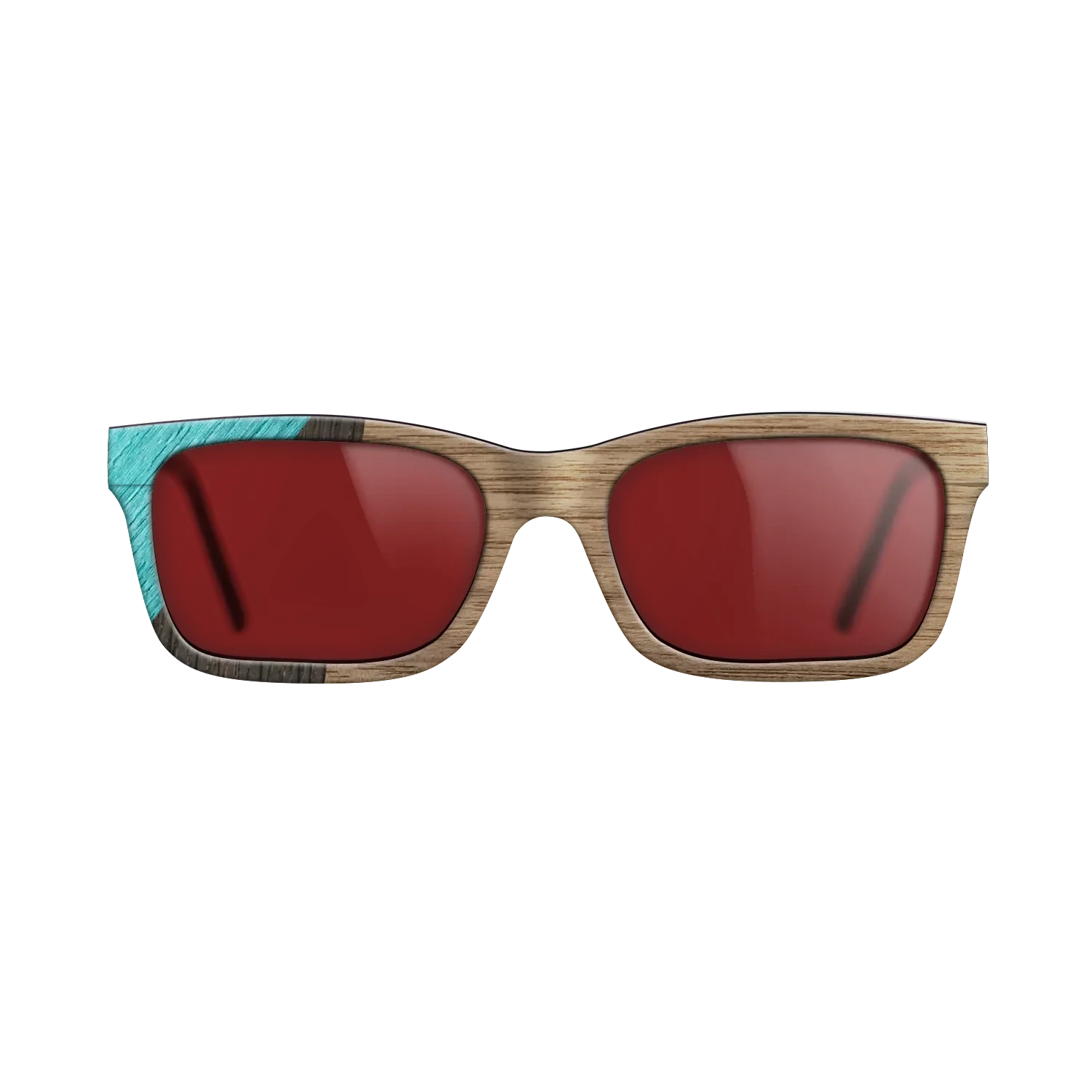 Walnut: Straight Grain,Poplar Dyed: Turquoise,Fumed Oak: Geometric - The Sage - Rectangle - SIRIS wood optic