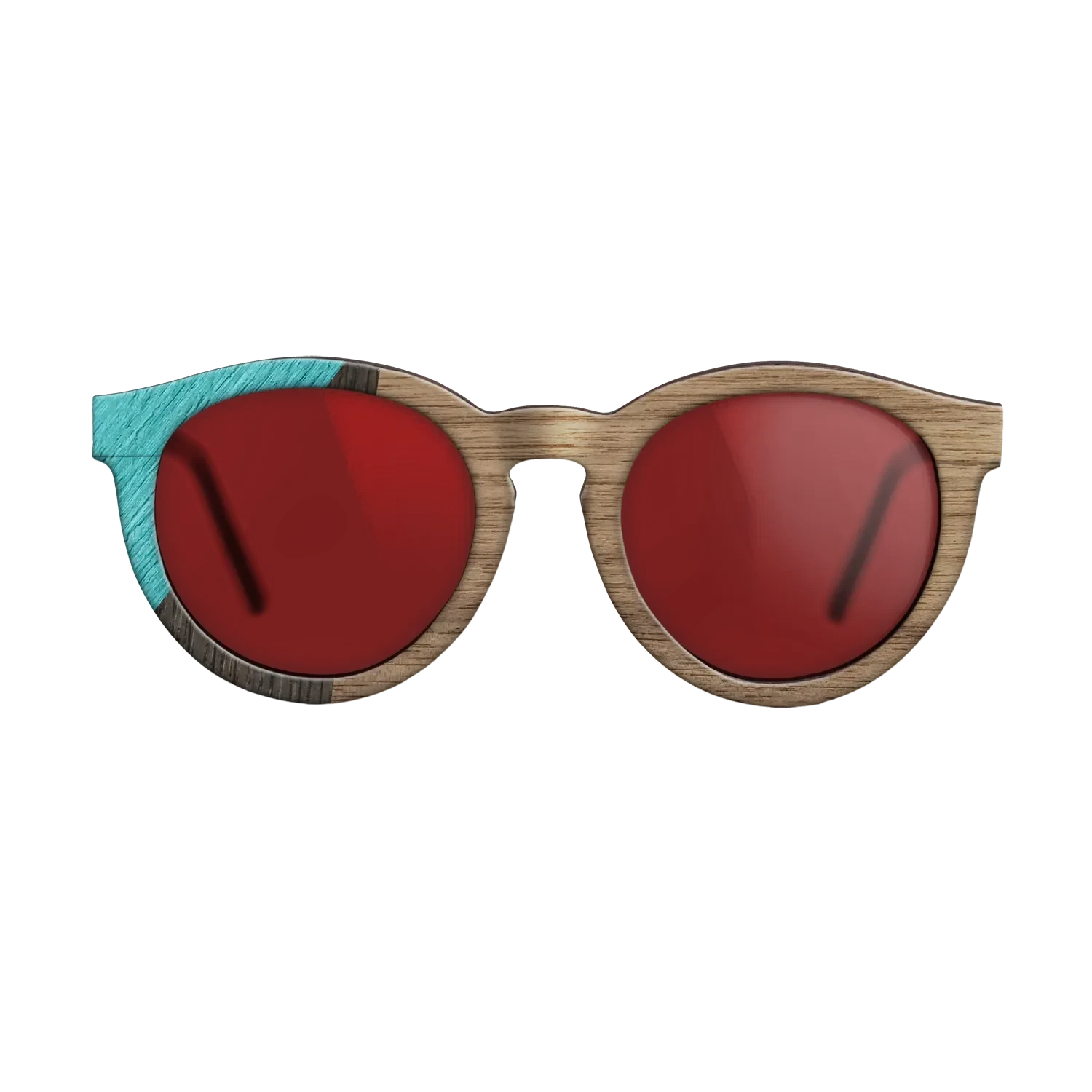 Walnut: Straight Grain,Poplar Dyed: Turquoise,Fumed Oak: Geometric - The Rebel - Round - SIRIS wood optic