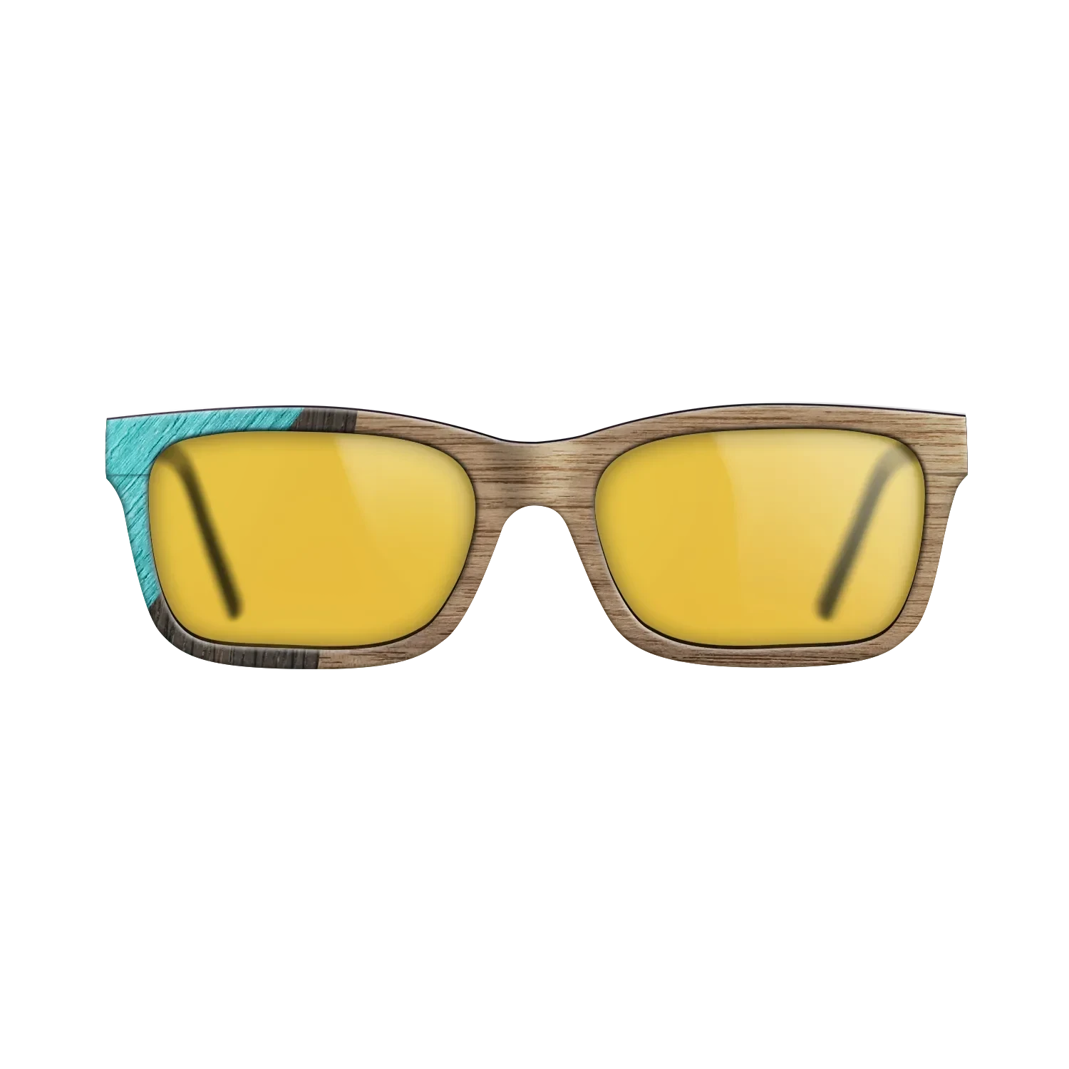 Walnut: Straight Grain,Poplar Dyed: Turquoise,Fumed Oak: Geometric - The Sage - Rectangle - SIRIS wood optic