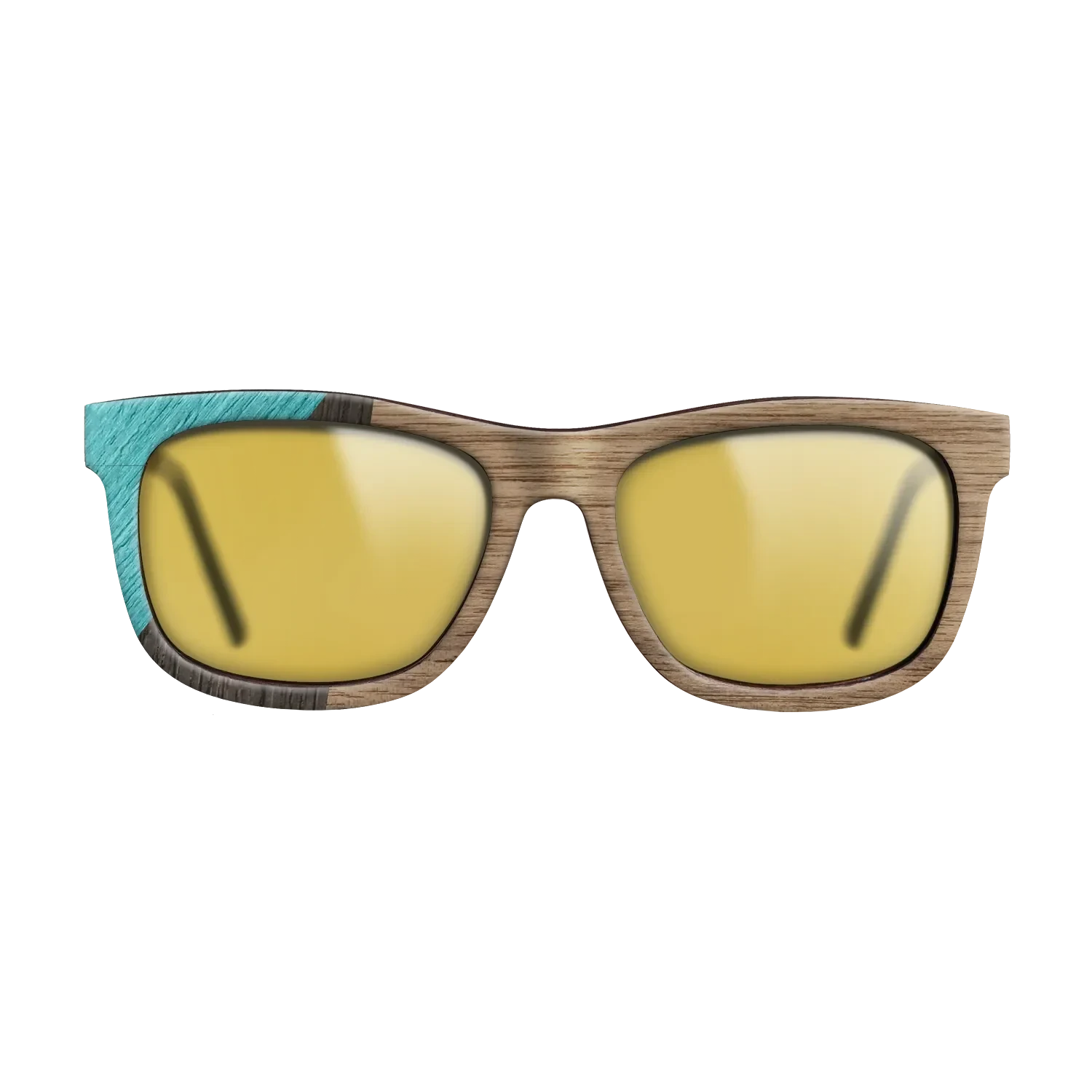 Walnut: Straight Grain,Poplar Dyed: Turquoise,Fumed Oak: Geometric - The Hero - Square - SIRIS wood optic