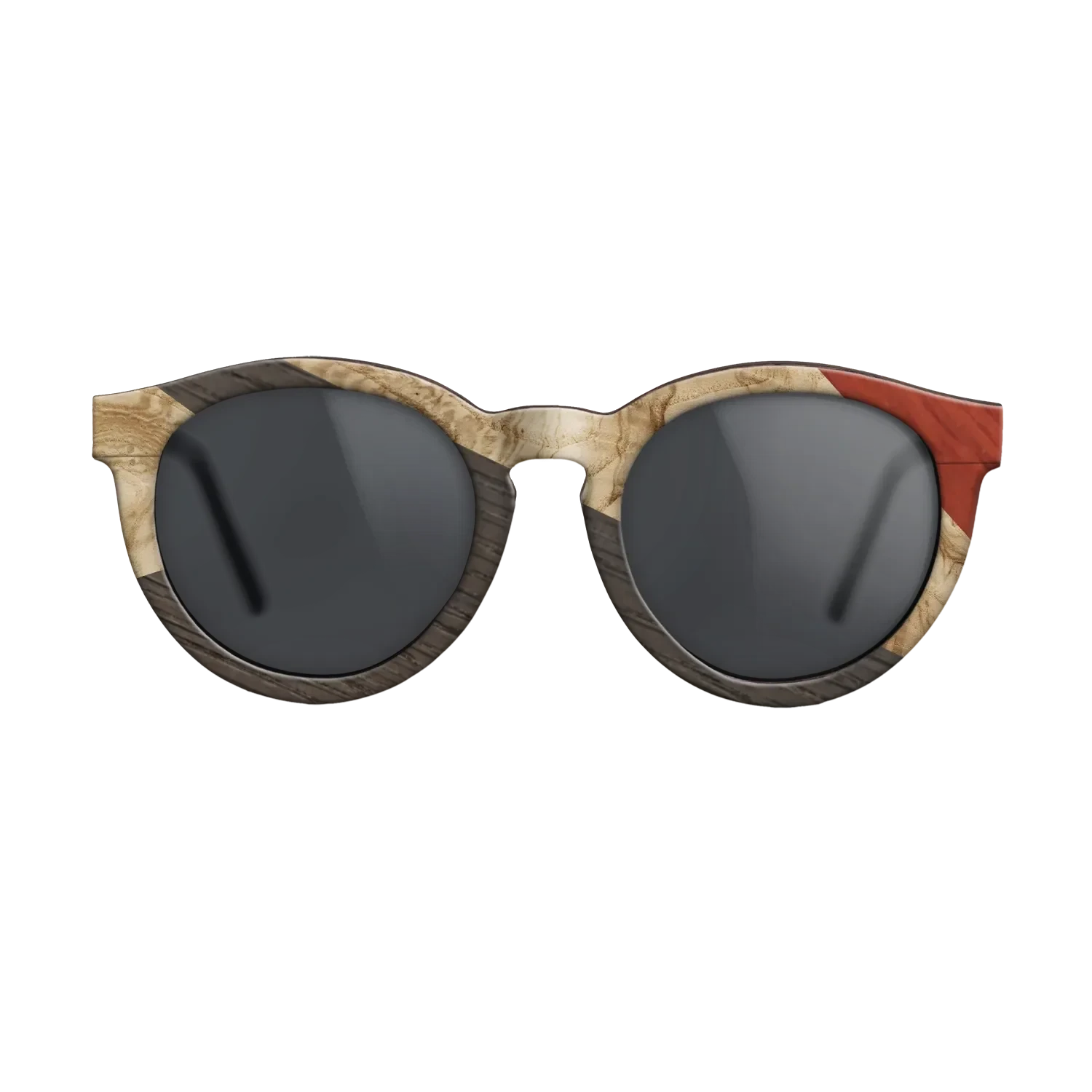 Olive Burl,Italian Ebony,Poplar Dyed: Red,Fumed Oak: Geometric - The Rebel - Round - SIRIS wood optic