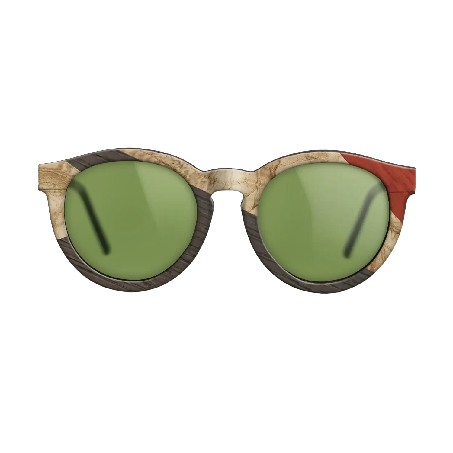 Olive Burl,Italian Ebony,Poplar Dyed: Red,Fumed Oak: Geometric - The Rebel - Round - SIRIS wood optic