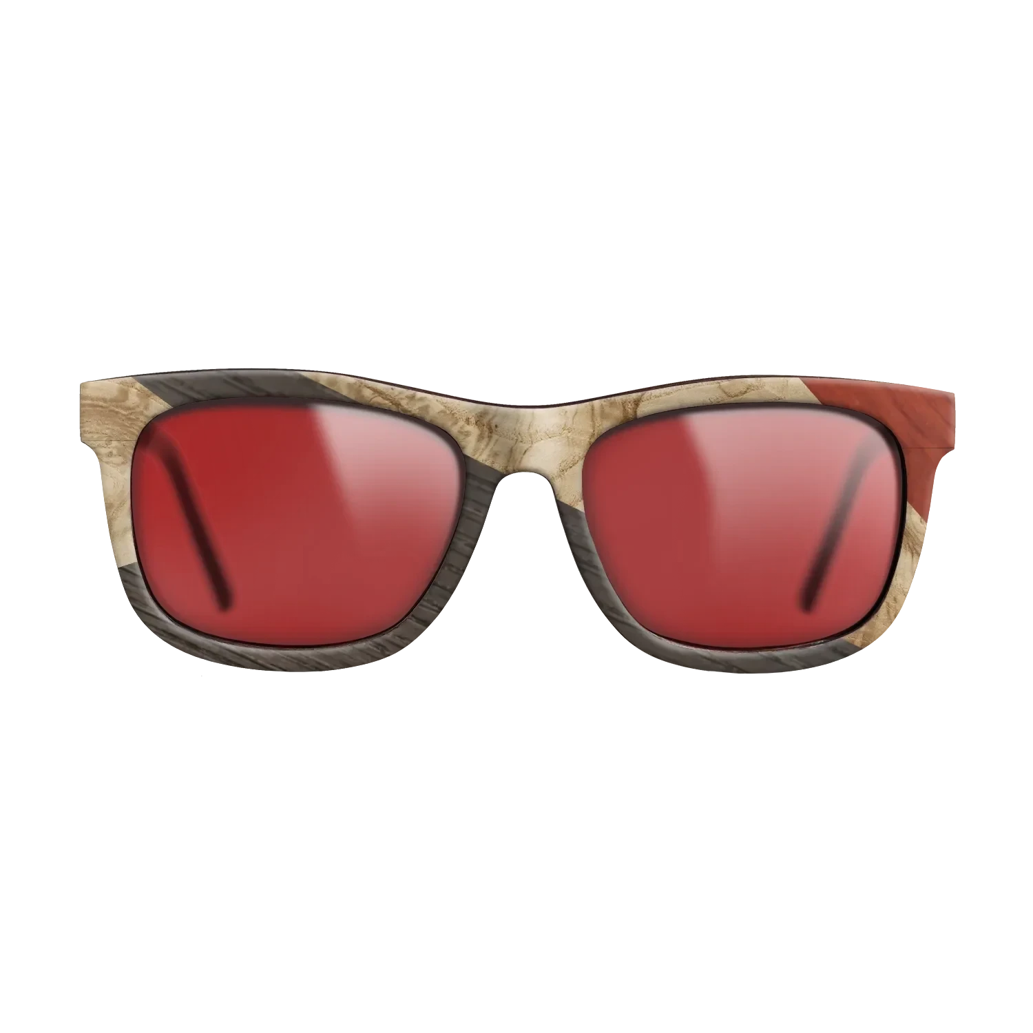 Olive Burl,Italian Ebony,Poplar Dyed: Red,Fumed Oak: Geometric - The Hero - Square - SIRIS wood optic