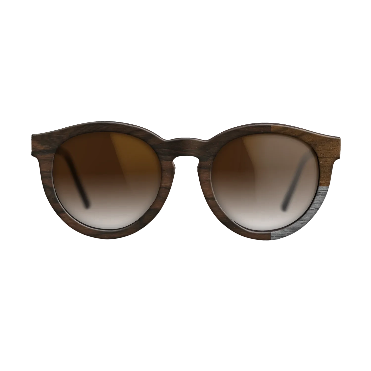 Poplar Dyed: Grey,Ziricote Light Quartered,Ziricote Dark Quartered: Cubic Cuts - The Rebel - Round - SIRIS wood optic