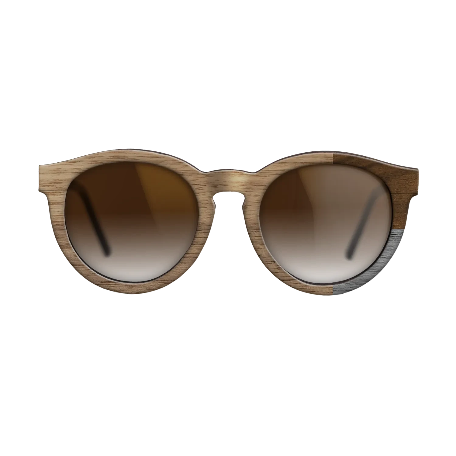 Poplar Dyed: Grey,Walnut: Straight Grain,Ziricote Dark Quartered: Cubic Cuts - The Rebel - Round - SIRIS wood optic