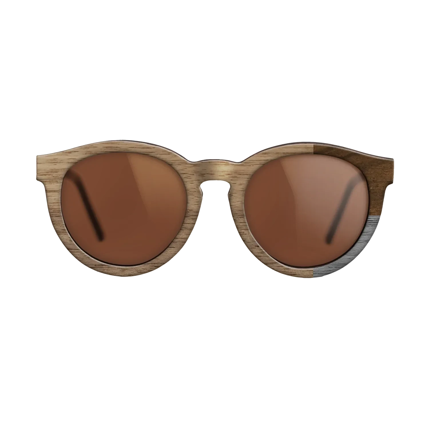 Poplar Dyed: Grey,Walnut: Straight Grain,Ziricote Dark Quartered: Cubic Cuts - The Rebel - Round - SIRIS wood optic