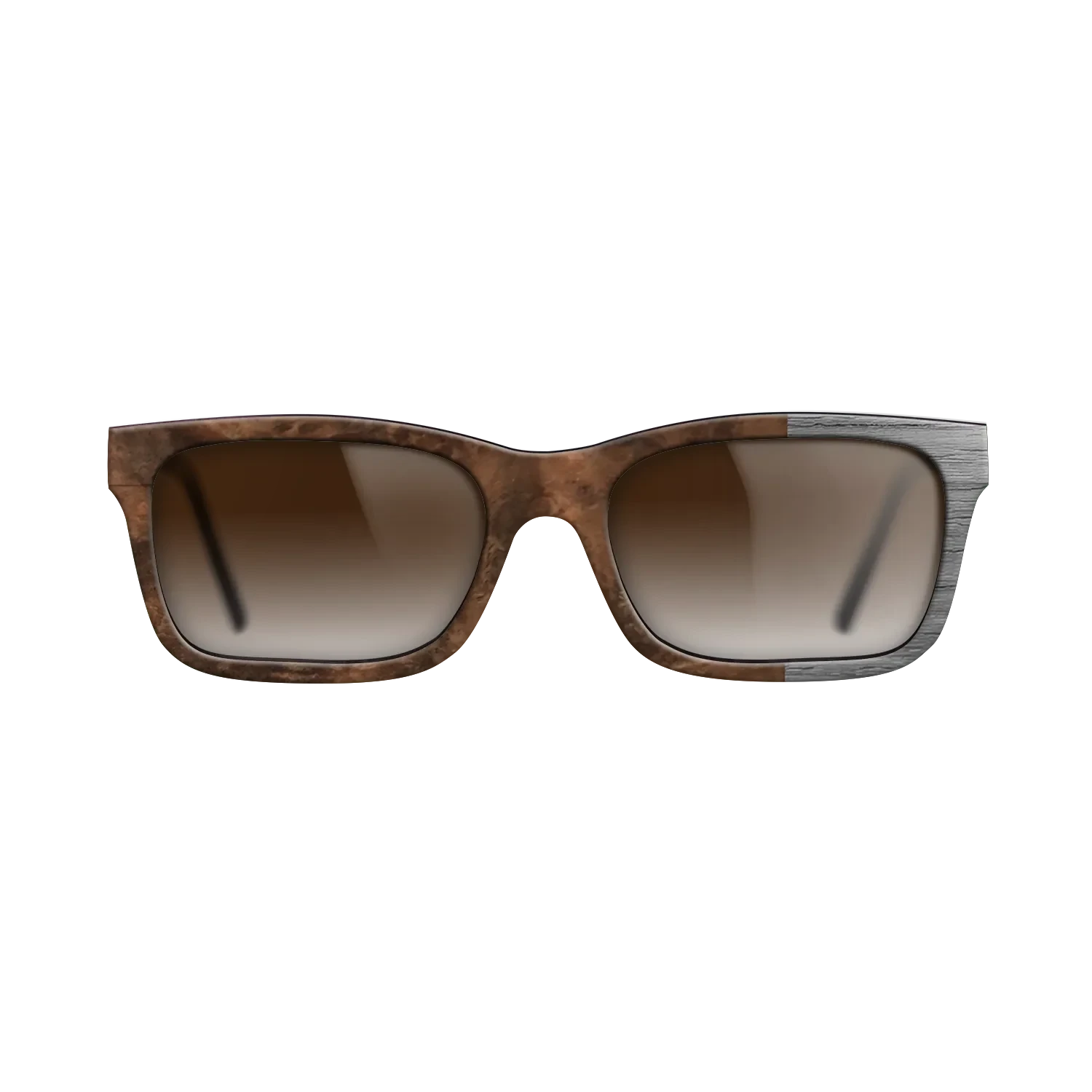 Walnut Burl, Dyed Poplar: Gray: Bauhaus - The Sage - Rectangle - SIRIS wood optic