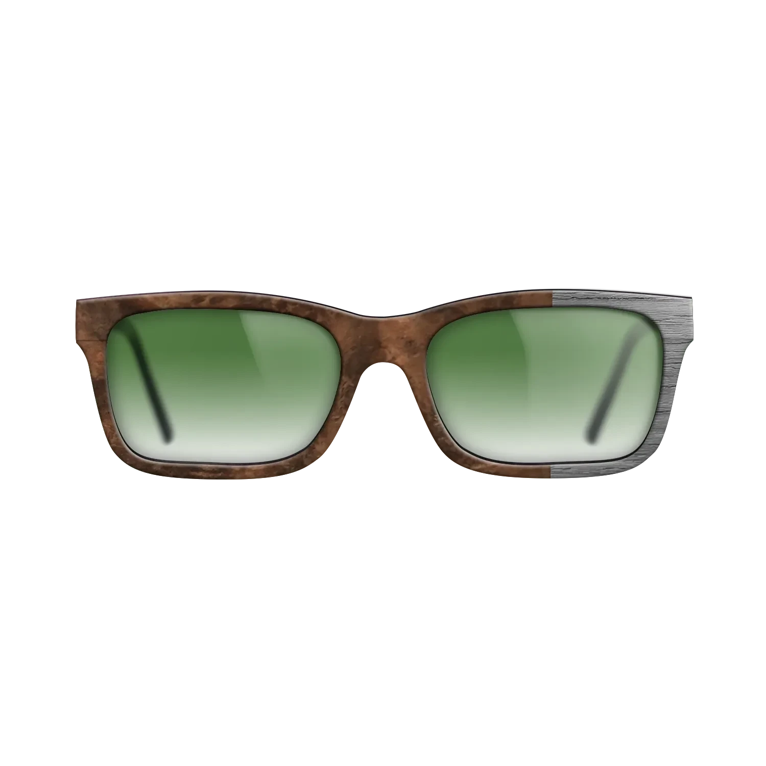 Walnut Burl, Dyed Poplar: Gray: Bauhaus - The Sage - Rectangle - SIRIS wood optic