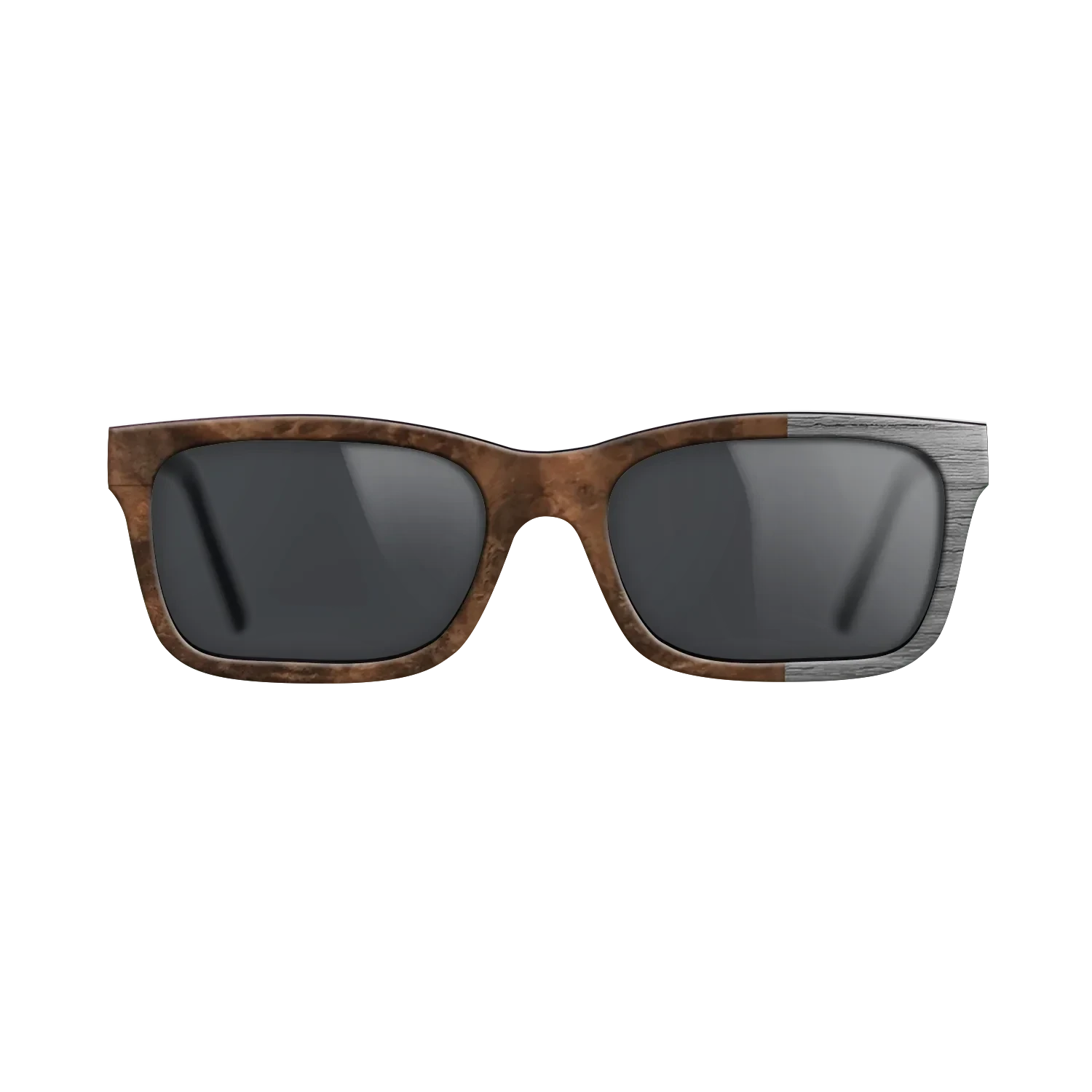Walnut Burl, Dyed Poplar: Gray: Bauhaus - The Sage - Rectangle - SIRIS wood optic