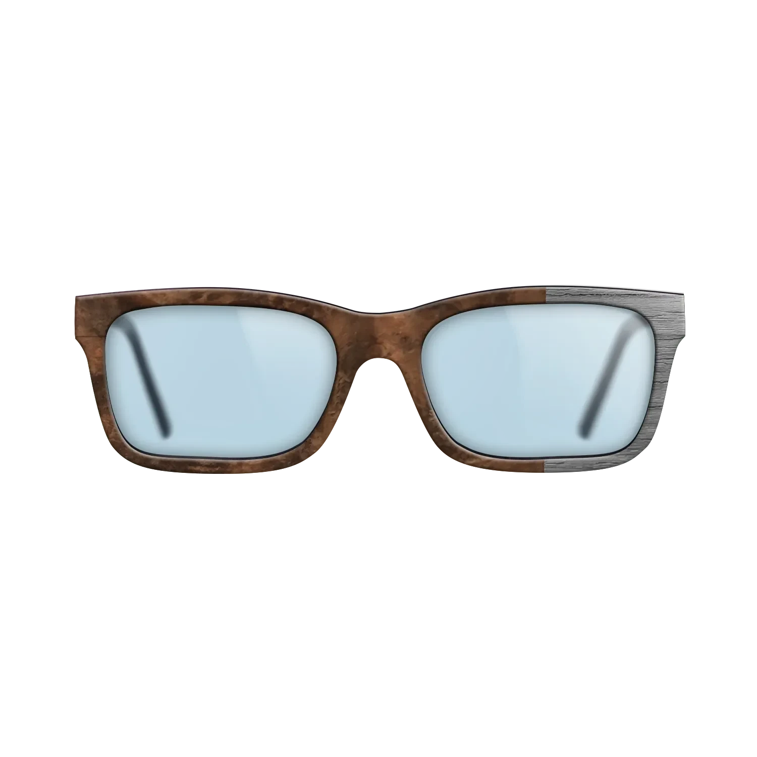 Walnut Burl, Dyed Poplar: Gray: Bauhaus - The Sage - Rectangle - SIRIS wood optic