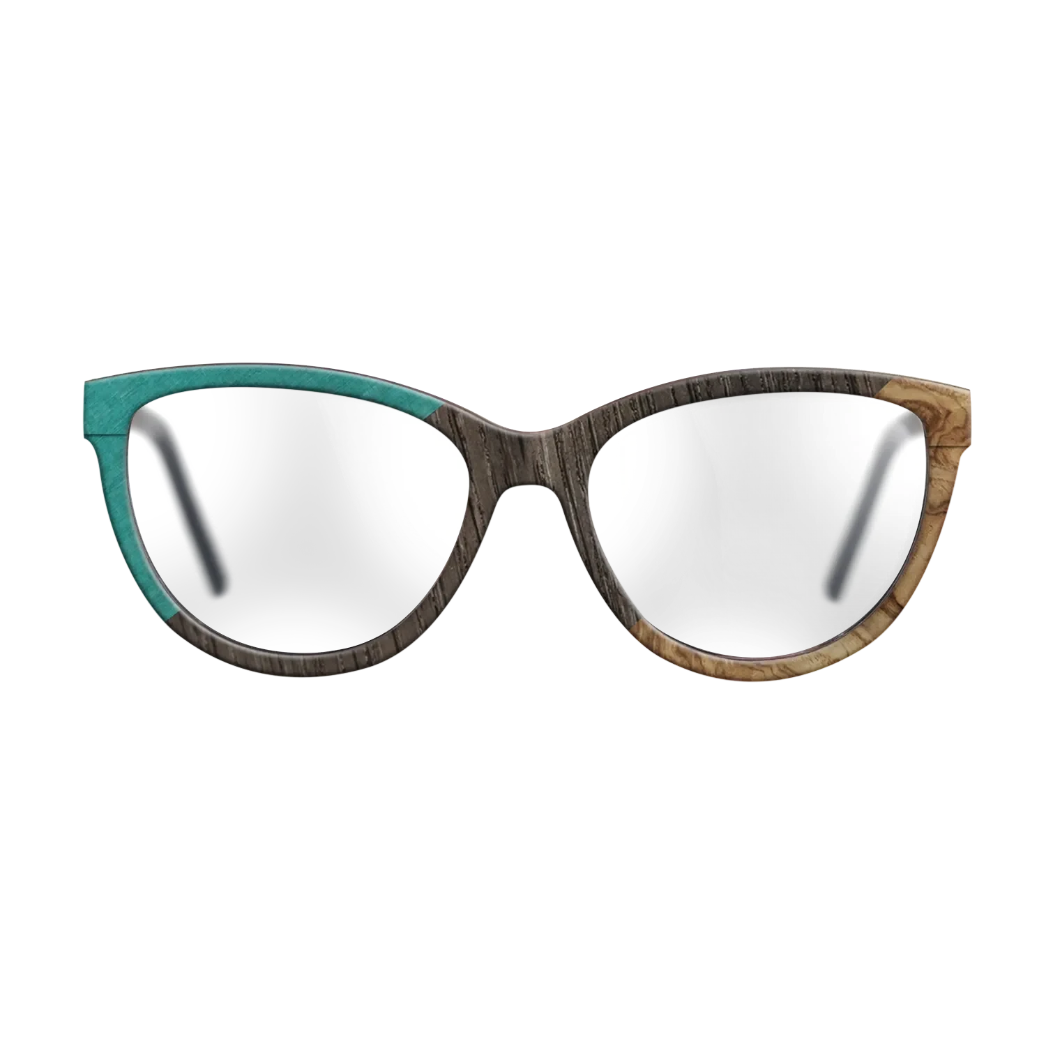 Poplar Dyed: Turquoise,Fumed Oak,Olive Burl: Angle Cut - The Maiden - Cat - SIRIS wood optic
