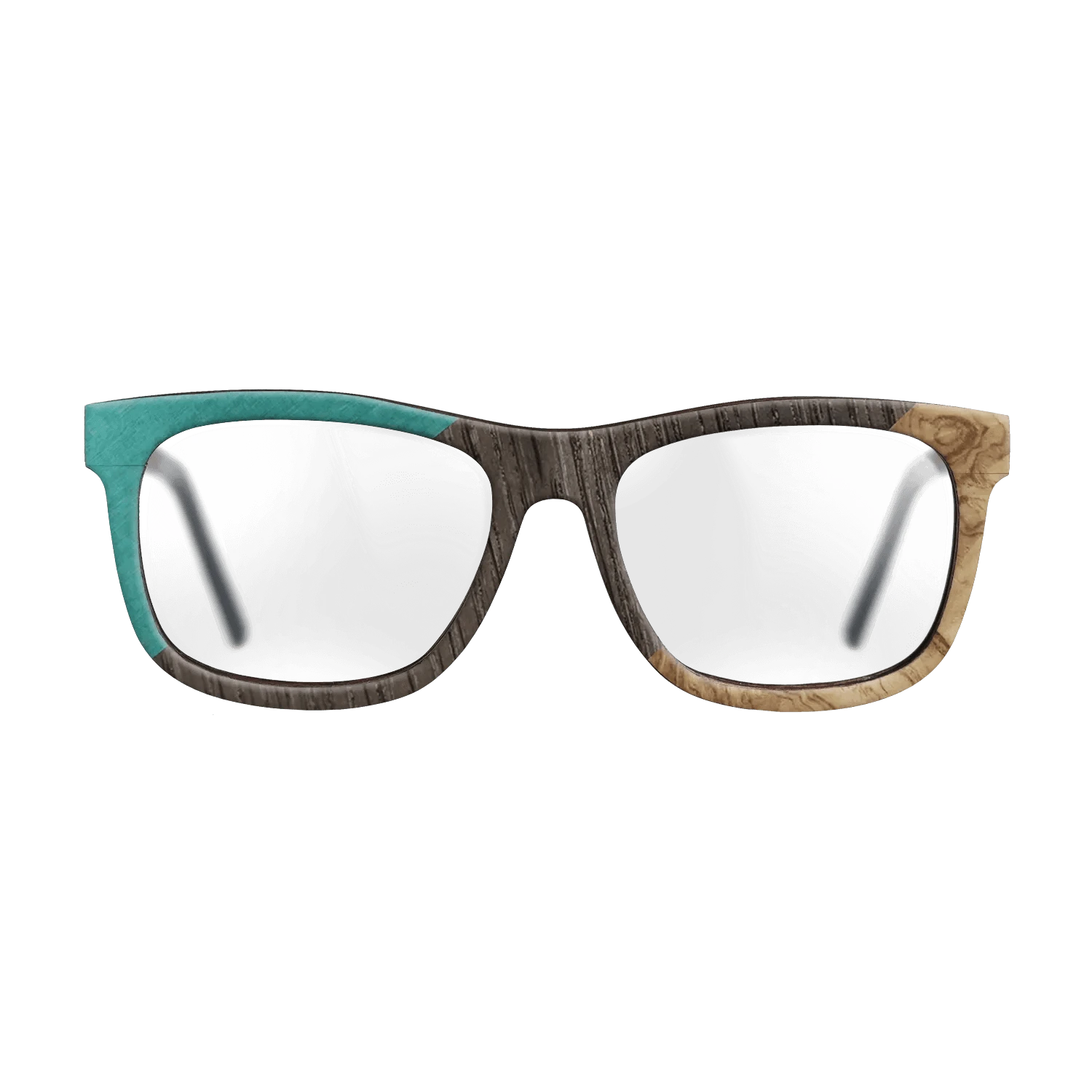 Poplar Dyed: Turquoise,Fumed Oak,Olive Burl: Angle Cut - The Hero - Square - SIRIS wood optic