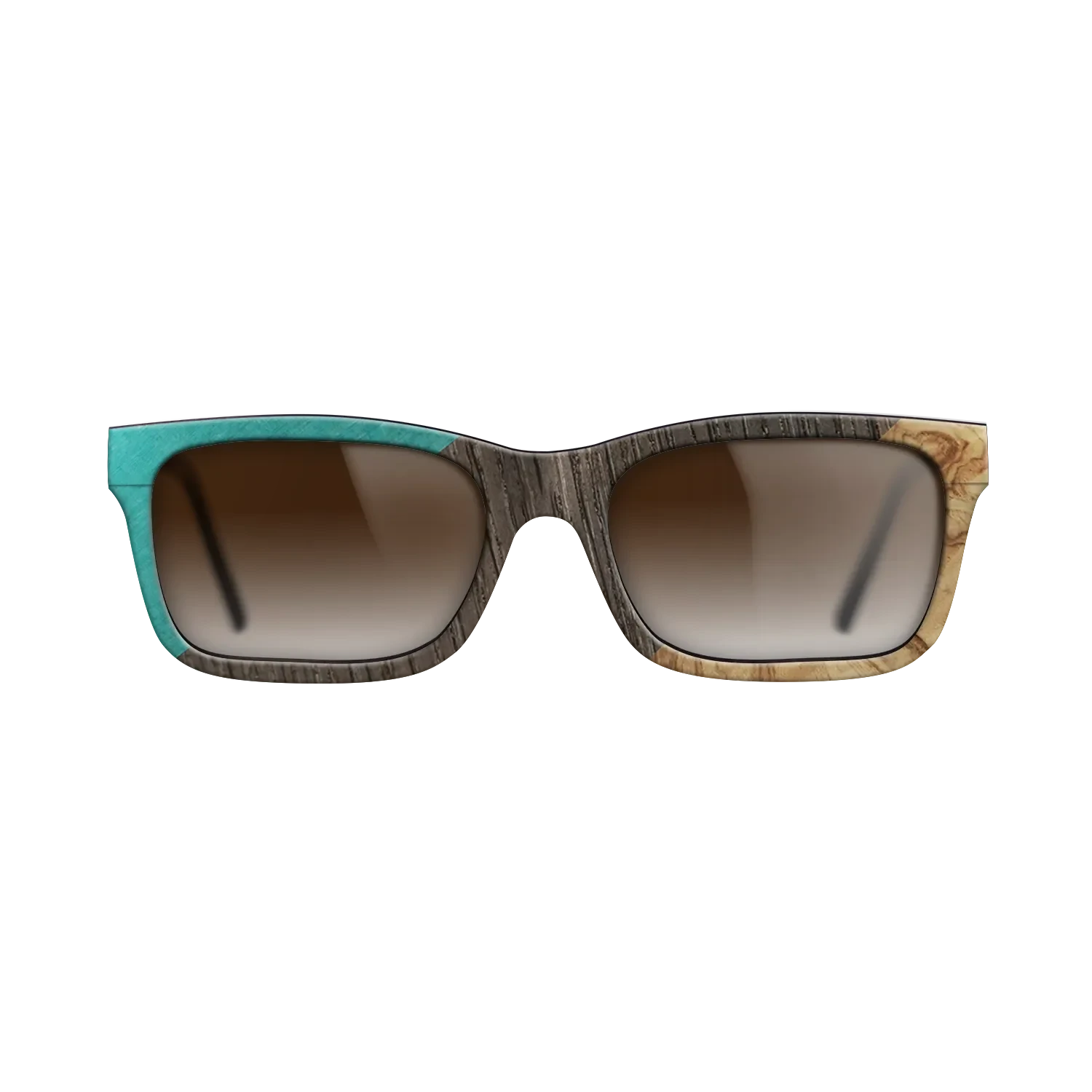 Poplar Dyed: Turquoise,Fumed Oak,Olive Burl: Angle Cut - The Sage - Block - SIRIS wood optic